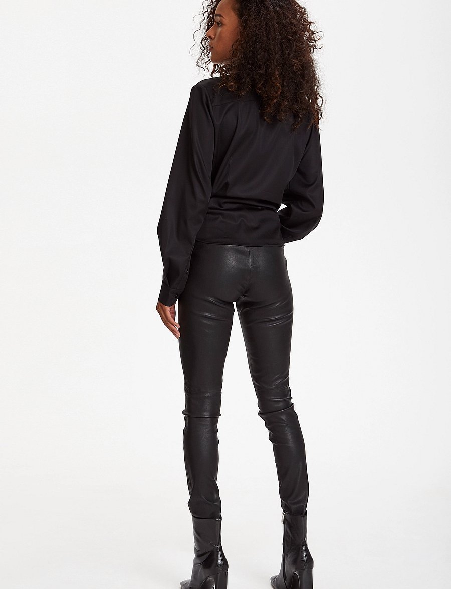 Karen By Simonsen - MemeKB Leather Pants - lederhosen - meteorite black - 4