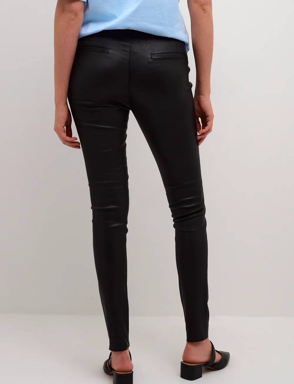 Karen By Simonsen - MemeKB Leather Pants - læderbukser - meteorite black - 5