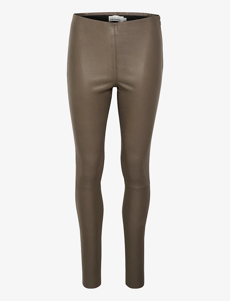 Karen By Simonsen - MemeKB Leather Pants - nahkpüksid - walnut - 1