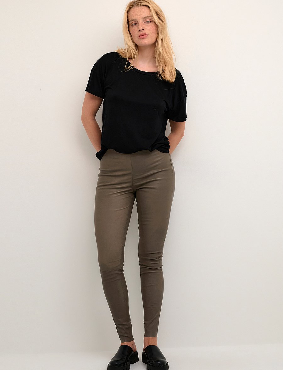 Karen By Simonsen - MemeKB Leather Pants - pantalons en cuir - walnut - 3