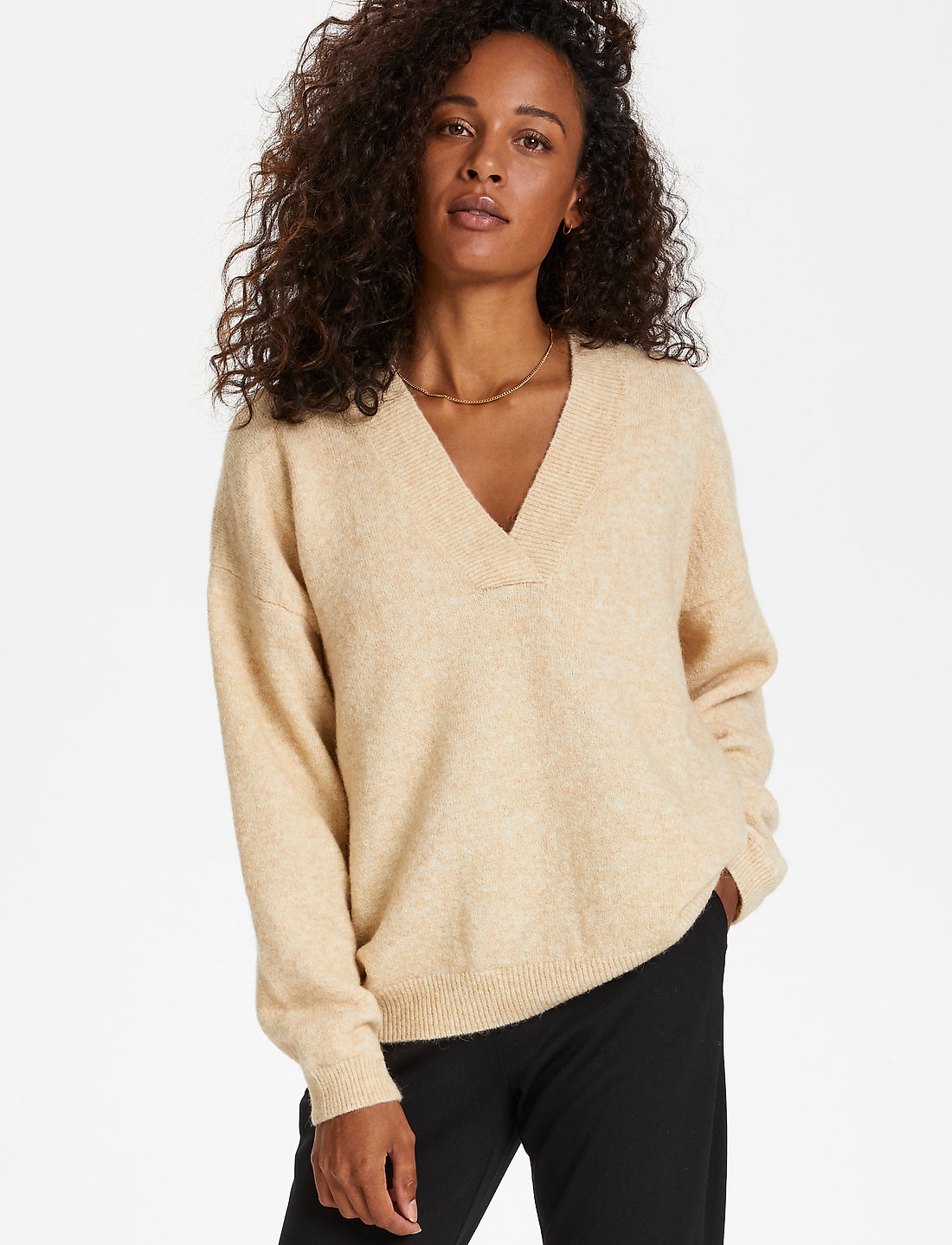 V neck wool jumpers ladies on sale