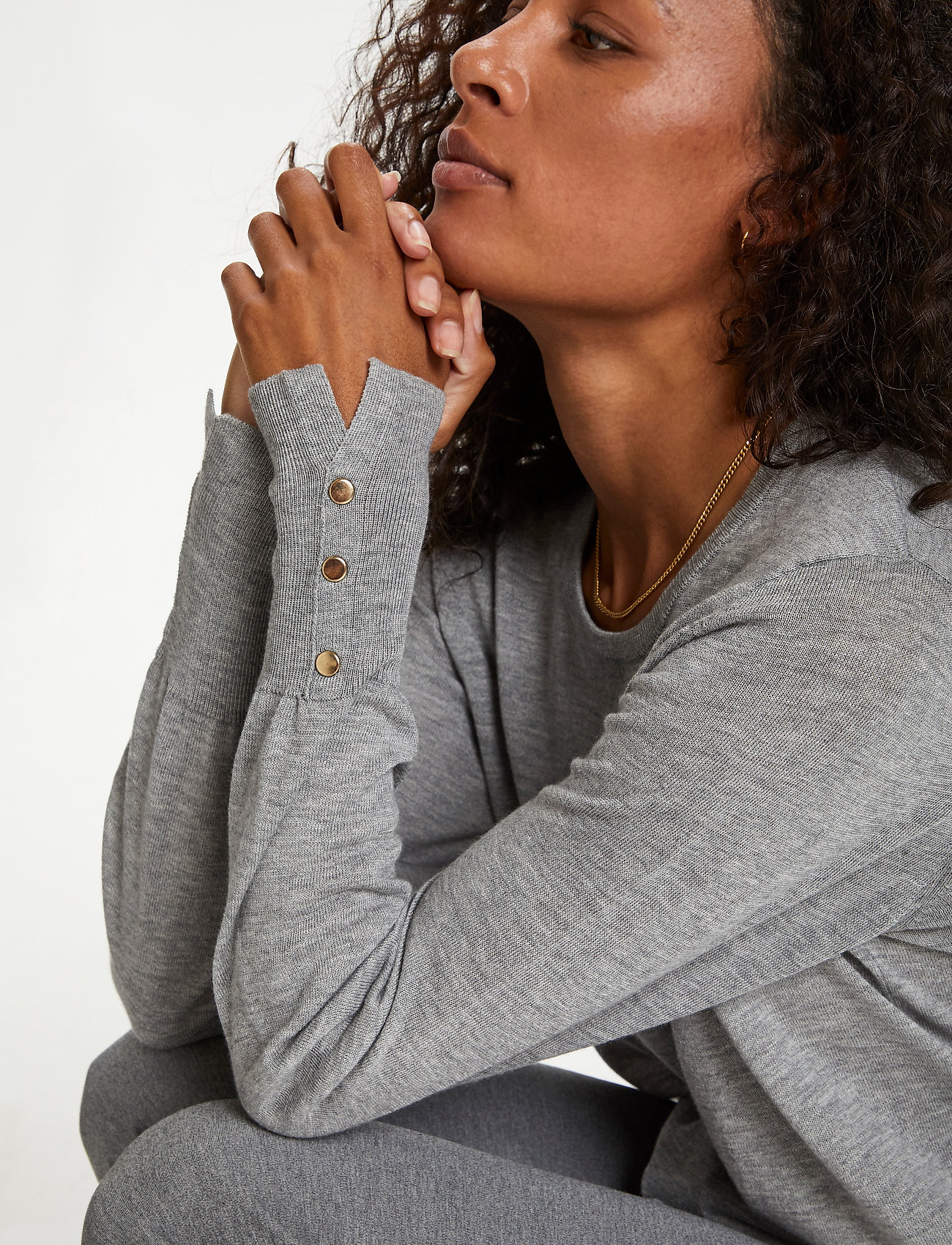 Karen By Simonsen - NalaKB Pullover - frost gray melange - 5