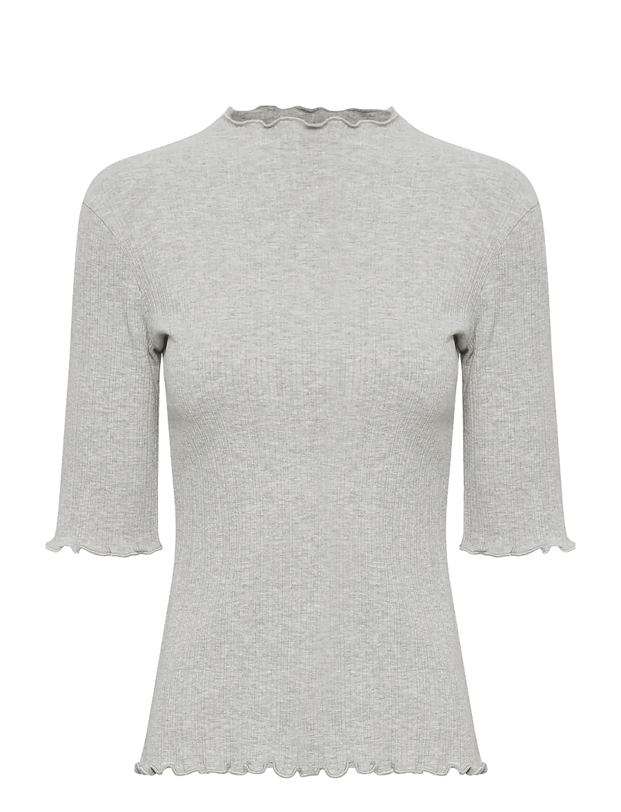 Karen By Simonsen - CandaceKB SS Tee - t-shirts - opal gray melange - 1