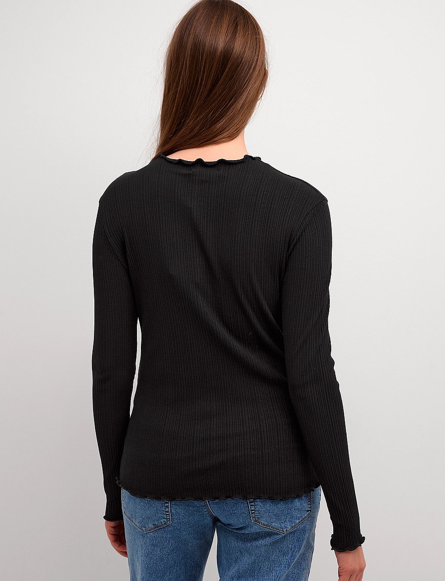 Karen By Simonsen - CandaceKB LS Tee - langärmlige tops - meteorite - 0