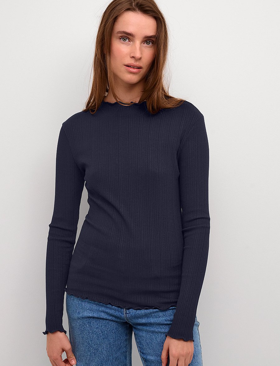 Karen By Simonsen - CandaceKB LS Tee - langärmlige tops - night sky - 0