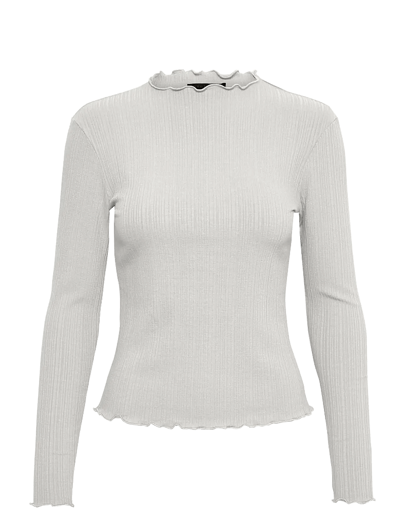 Karen By Simonsen - CandaceKB LS Tee - långärmade toppar - opal gray melange - 1