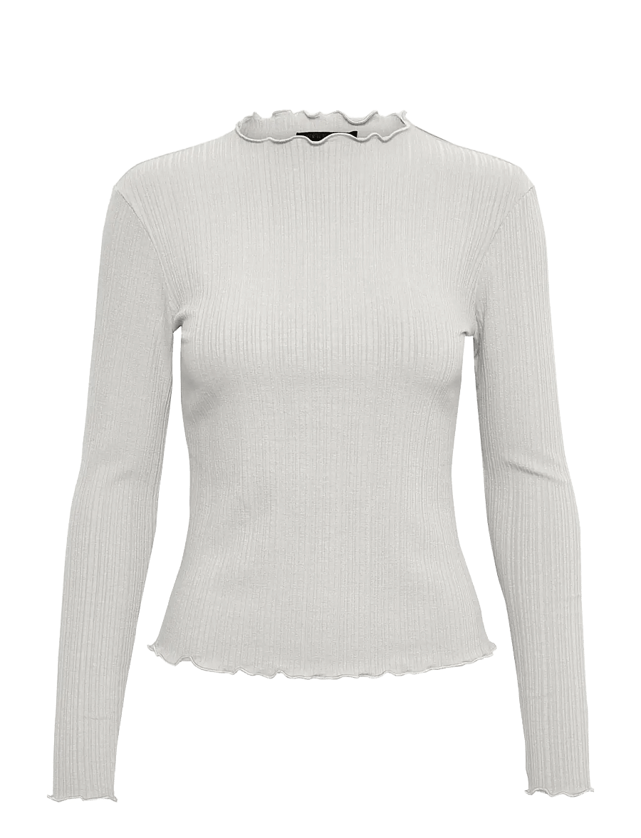 Karen By Simonsen - CandaceKB LS Tee - langärmlige tops - opal gray melange - 1