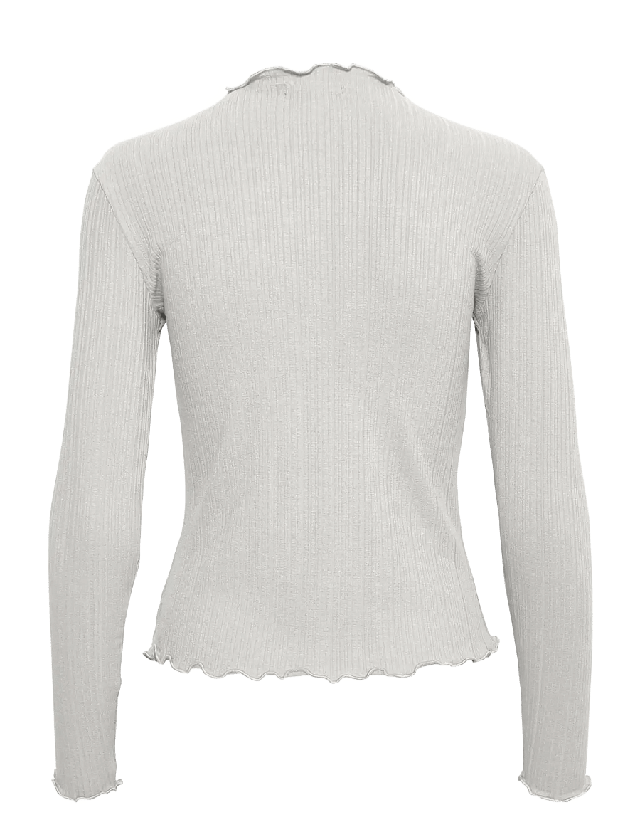 Karen By Simonsen - CandaceKB LS Tee - langärmlige tops - opal gray melange - 2