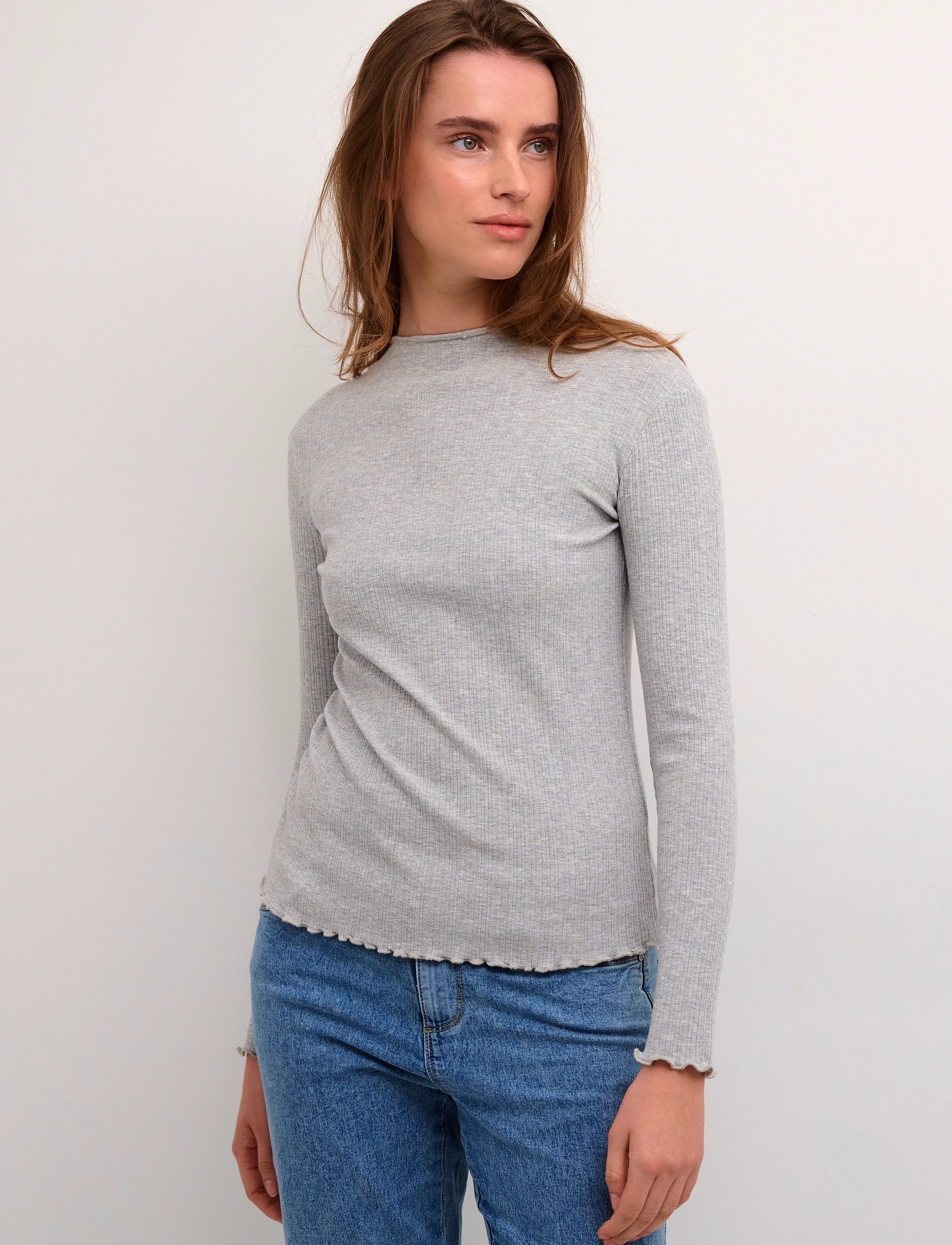 Karen By Simonsen CandaceKB LS Tee - T-shirts & Toppar - OPAL GRAY MELANGE / grey