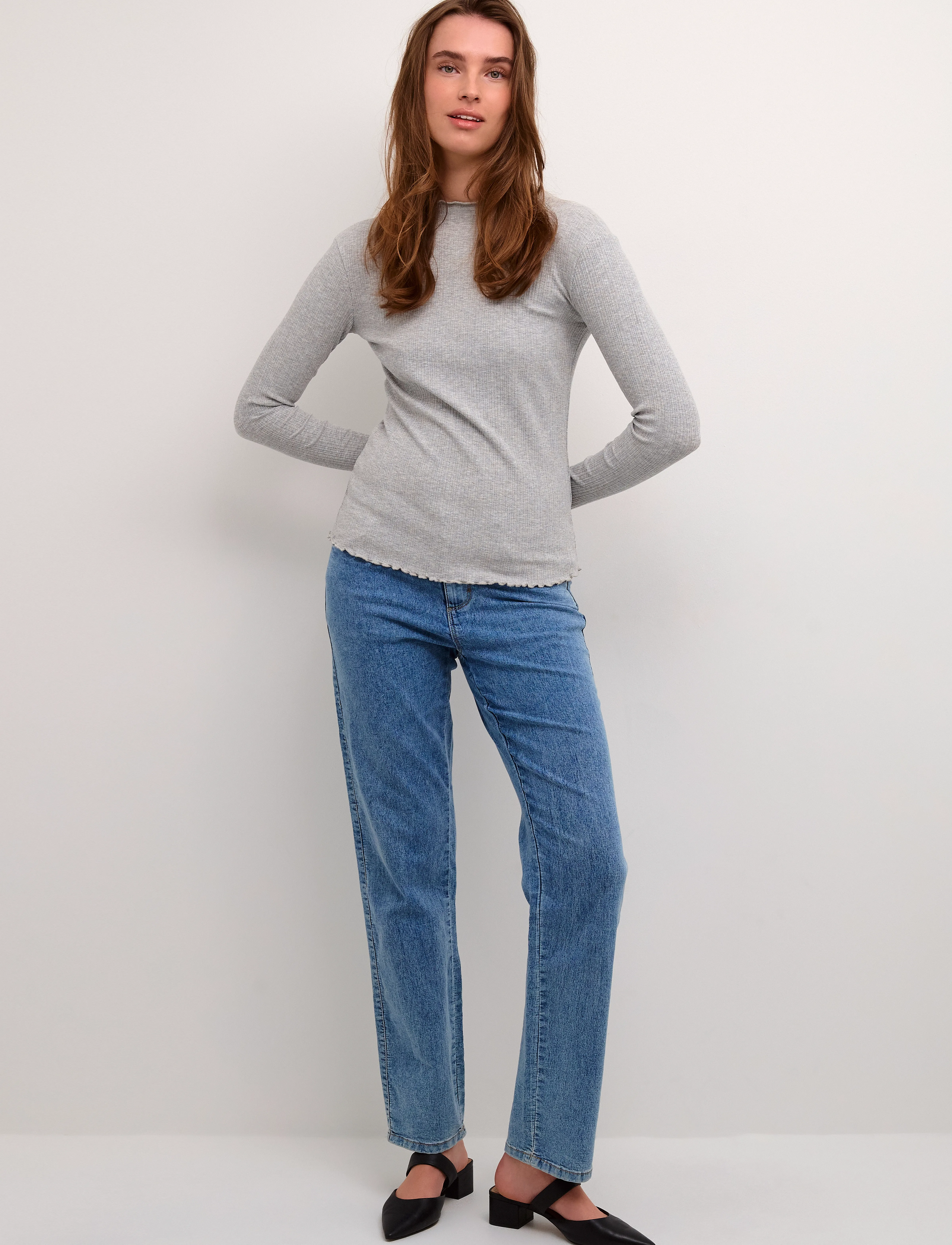 Karen By Simonsen - CandaceKB LS Tee - langærmede toppe - opal gray melange - 3
