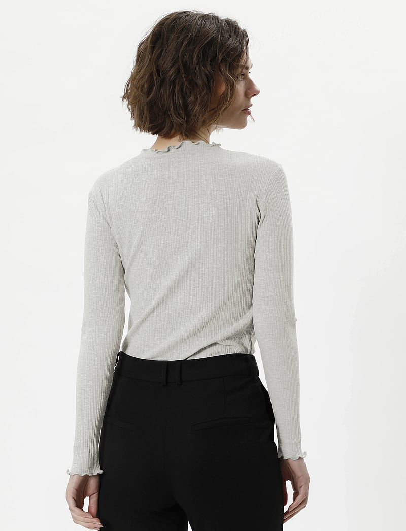 Karen By Simonsen - CandaceKB LS Tee - långärmade toppar - opal gray melange - 5