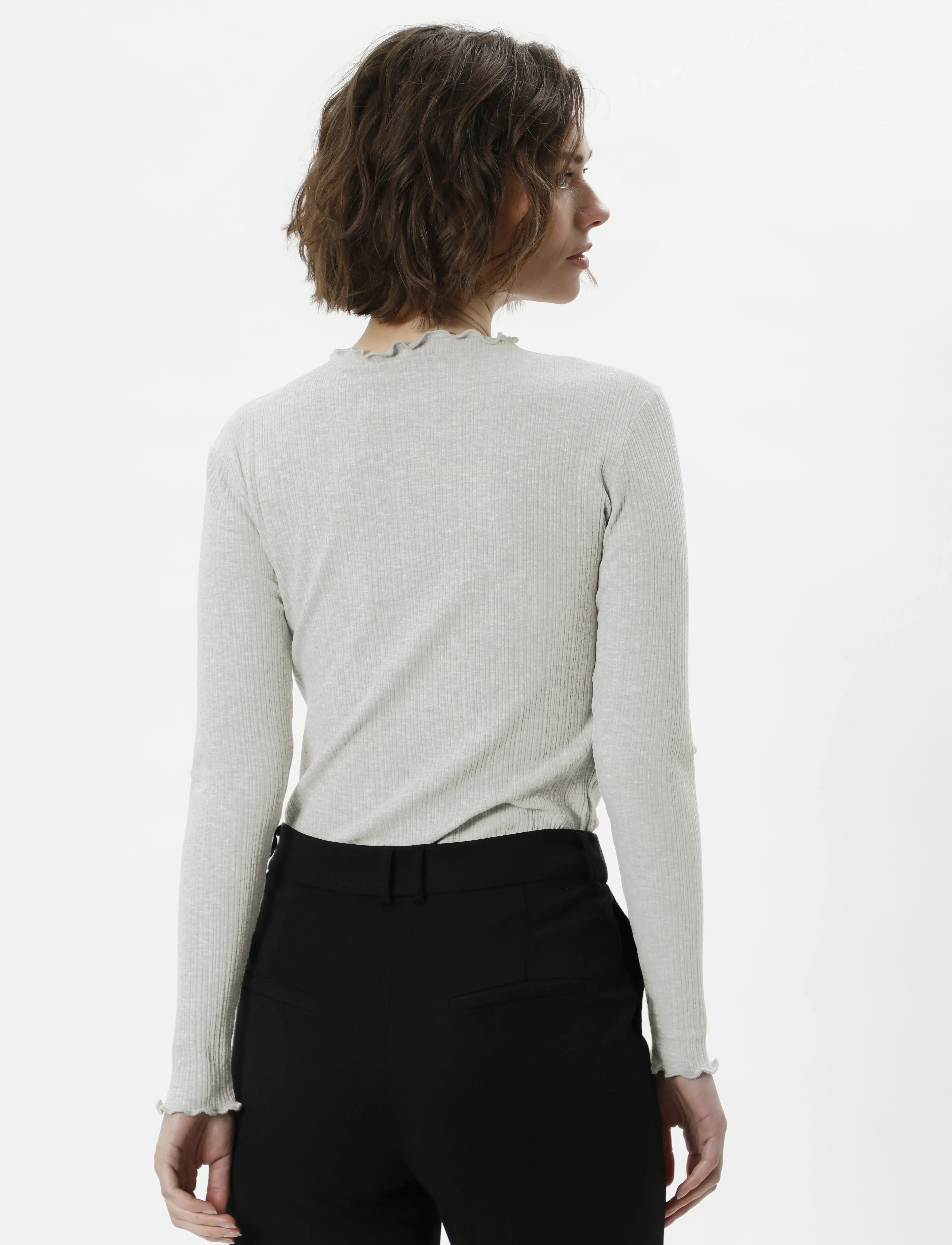 Karen By Simonsen - CandaceKB LS Tee - langærmede toppe - opal gray melange - 5