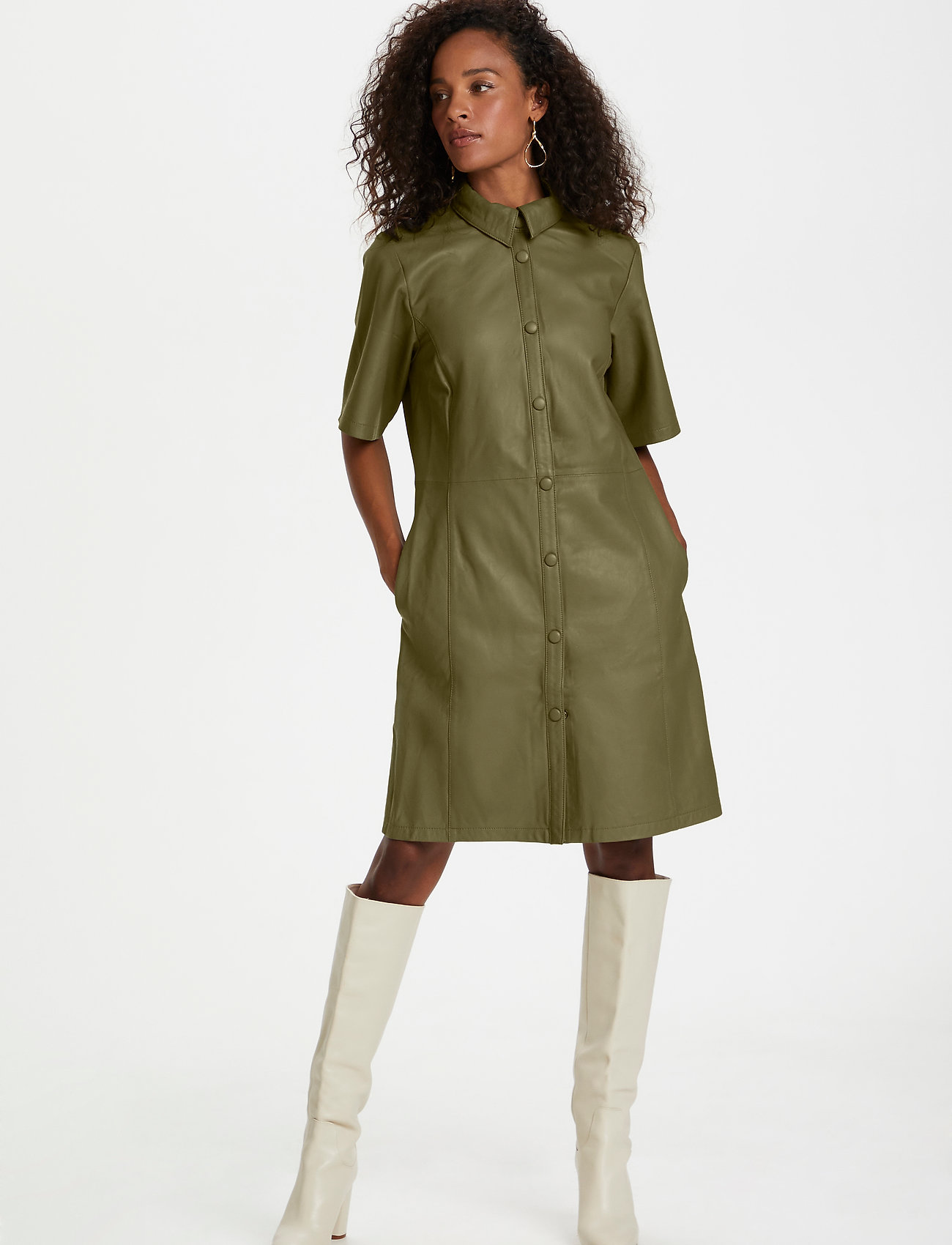 Karen By Simonsen - EvinKB Leather Dress - capers - 3