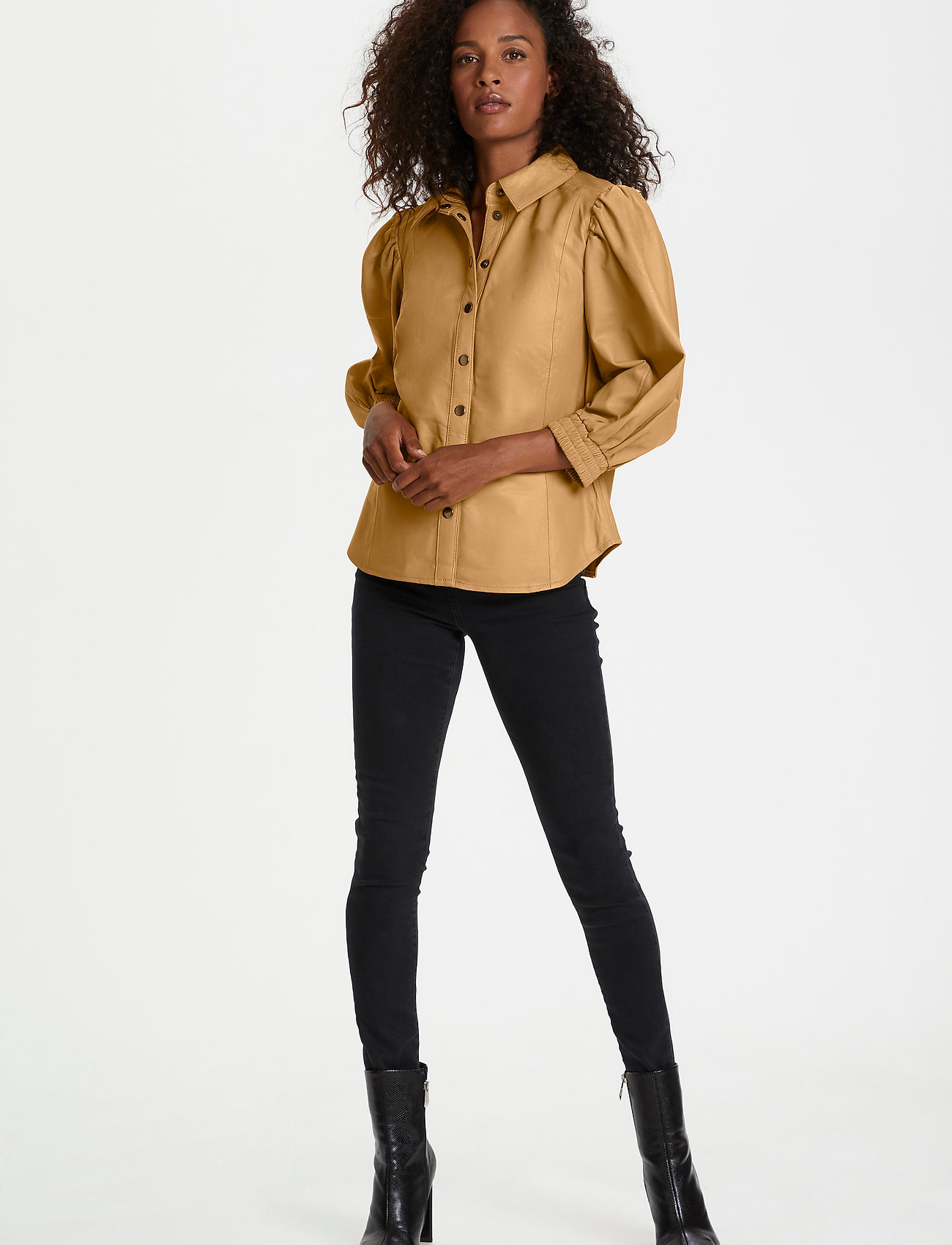 Karen By Simonsen - EvinKB Leather Shirt - apple cinnamon - 3