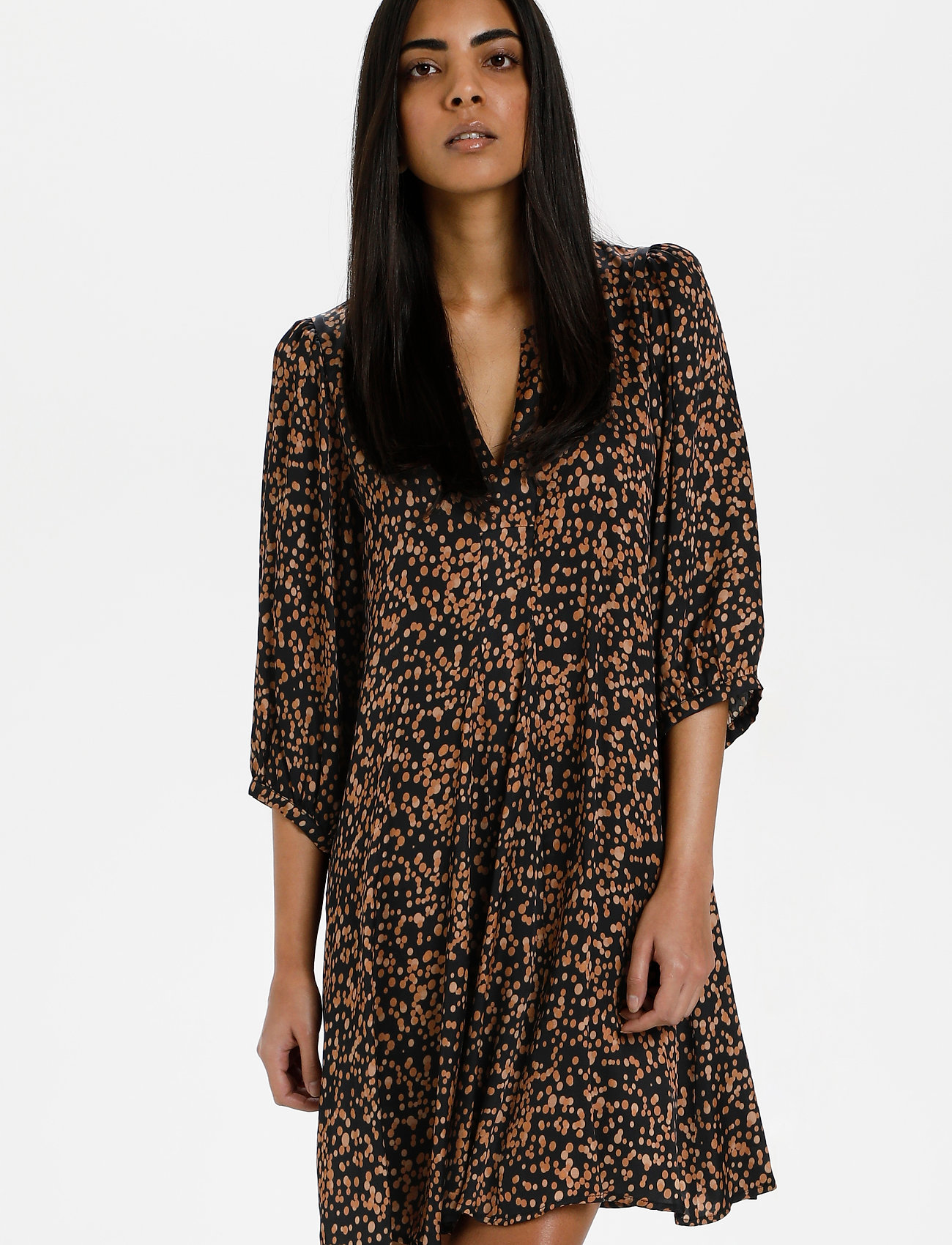 Karen By Simonsen IndieKB Dress - Kjoler - BUBBLE DOT / brown