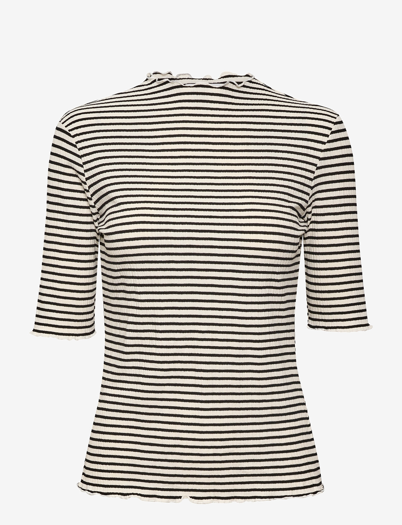 Karen By Simonsen - CandaceKB Stripe SS - t-shirts - egret/meteorite stripe - 1