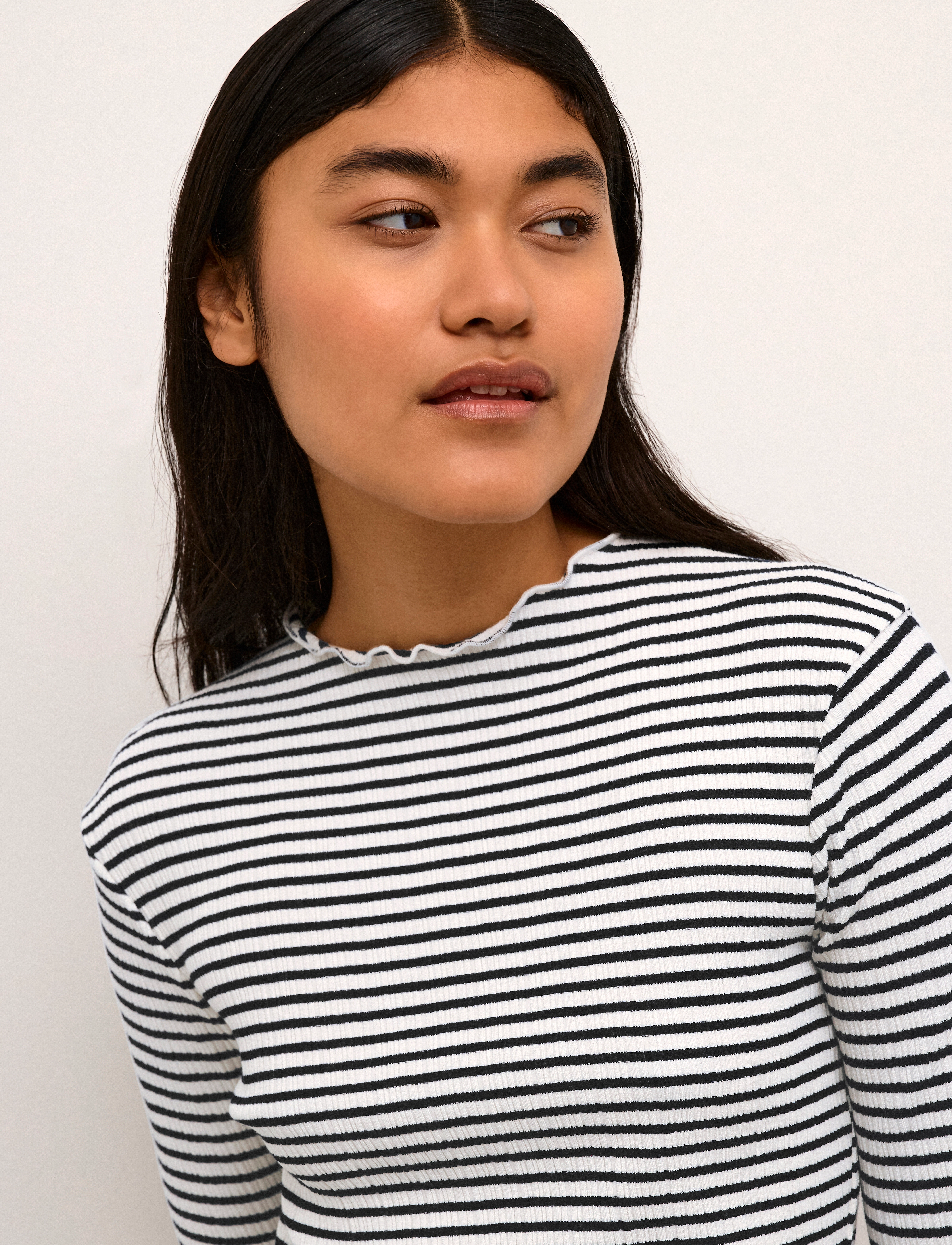 Karen By Simonsen - CandaceKB Stripe SS - t-shirts - egret/meteorite stripe - 5