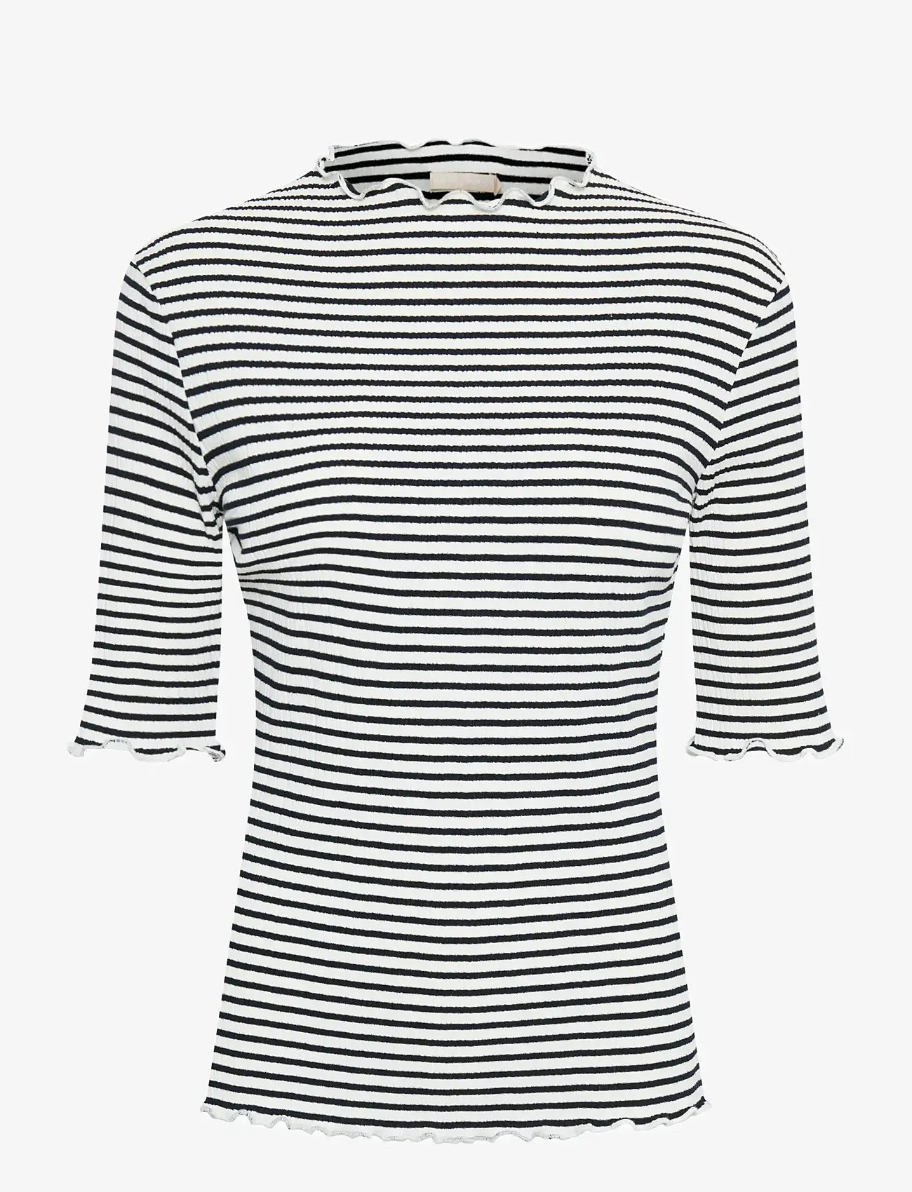 Karen By Simonsen - CandaceKB Stripe SS - t-shirts - egret/night sky stripe - 1