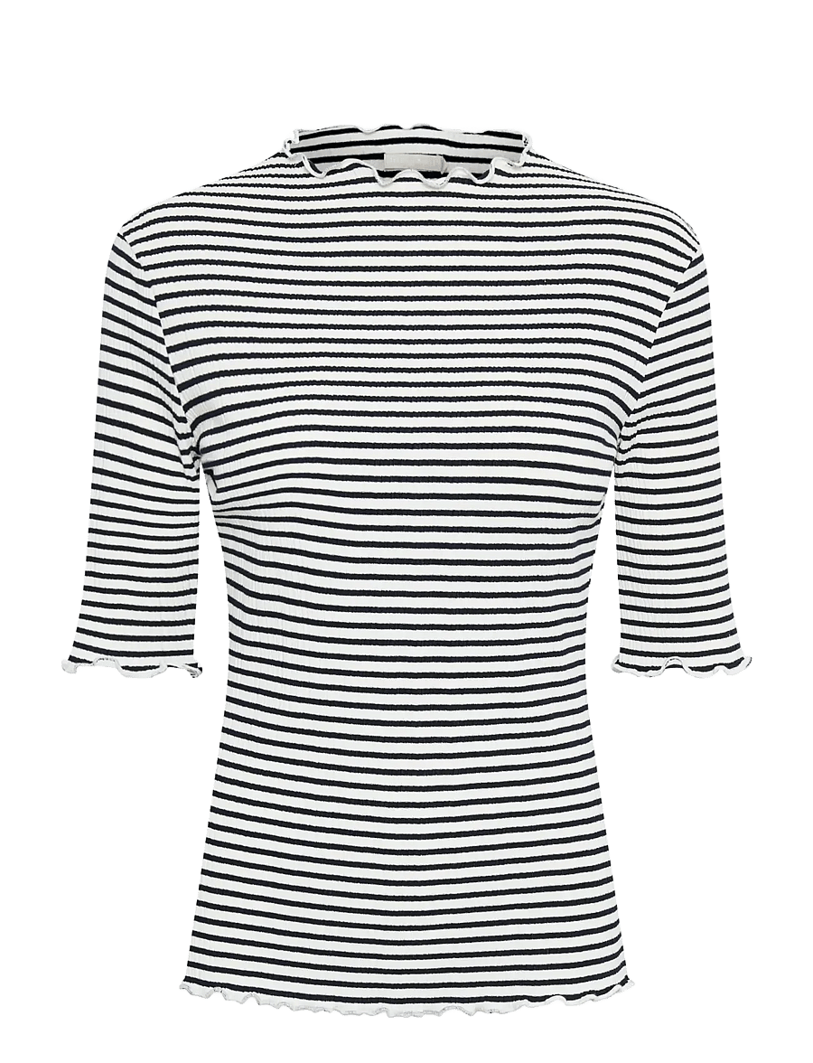 Karen By Simonsen - CandaceKB Stripe SS - t-shirty - egret/night sky stripe - 1