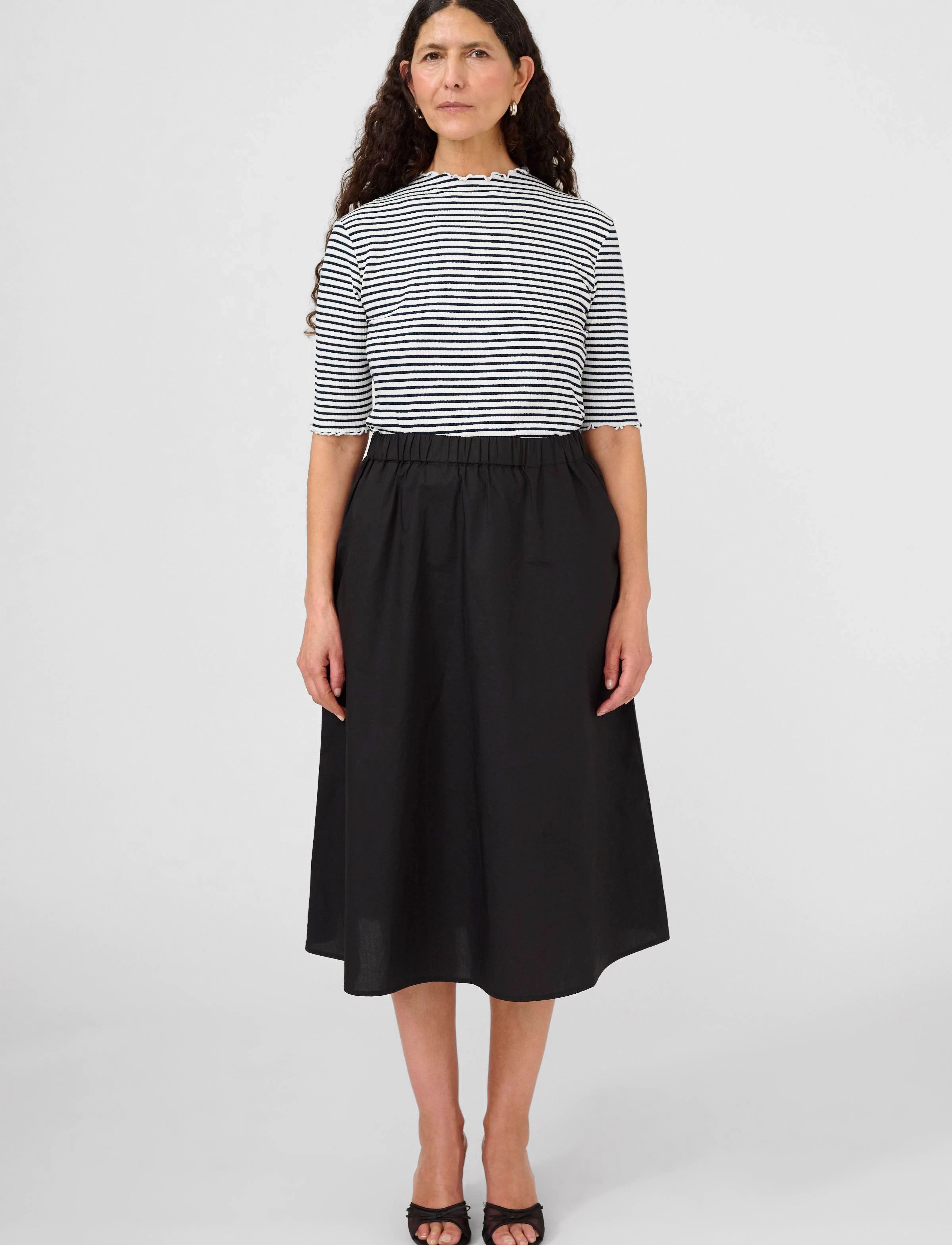 Karen By Simonsen - CandaceKB Stripe SS - stuttermarbolir - egret/night sky stripe - 3