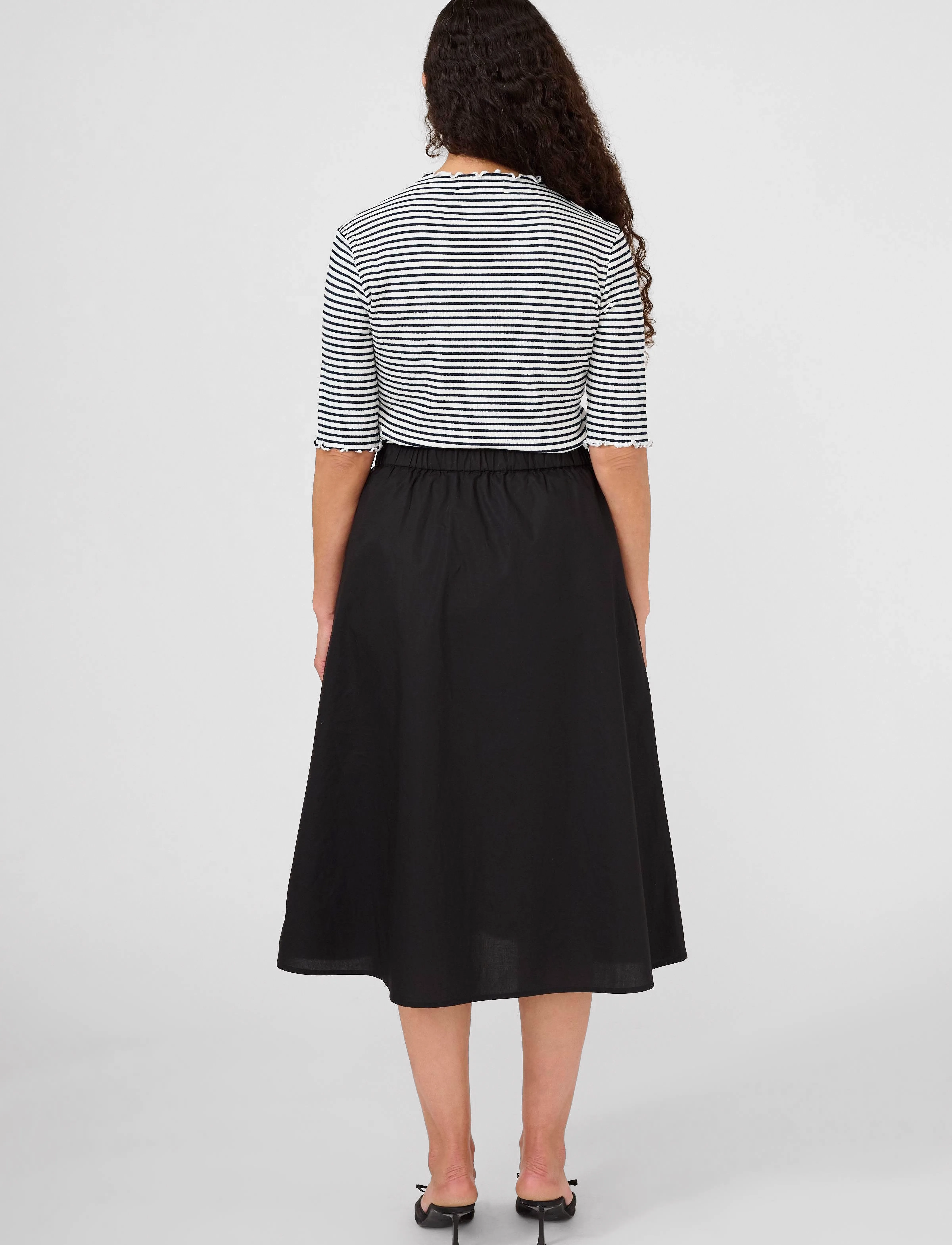 Karen By Simonsen - CandaceKB Stripe SS - stuttermarbolir - egret/night sky stripe - 4