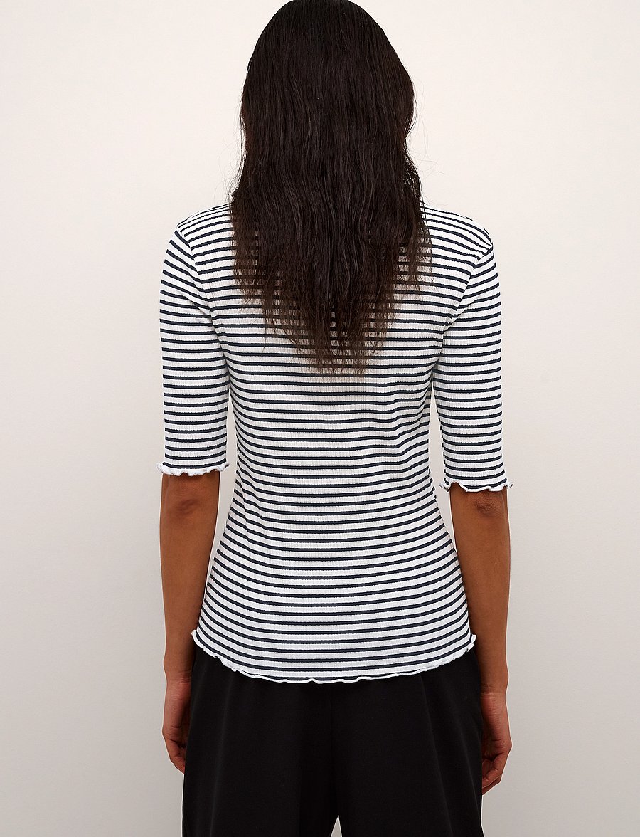 Karen By Simonsen - CandaceKB Stripe SS - t-shirty - egret/night sky stripe - 5