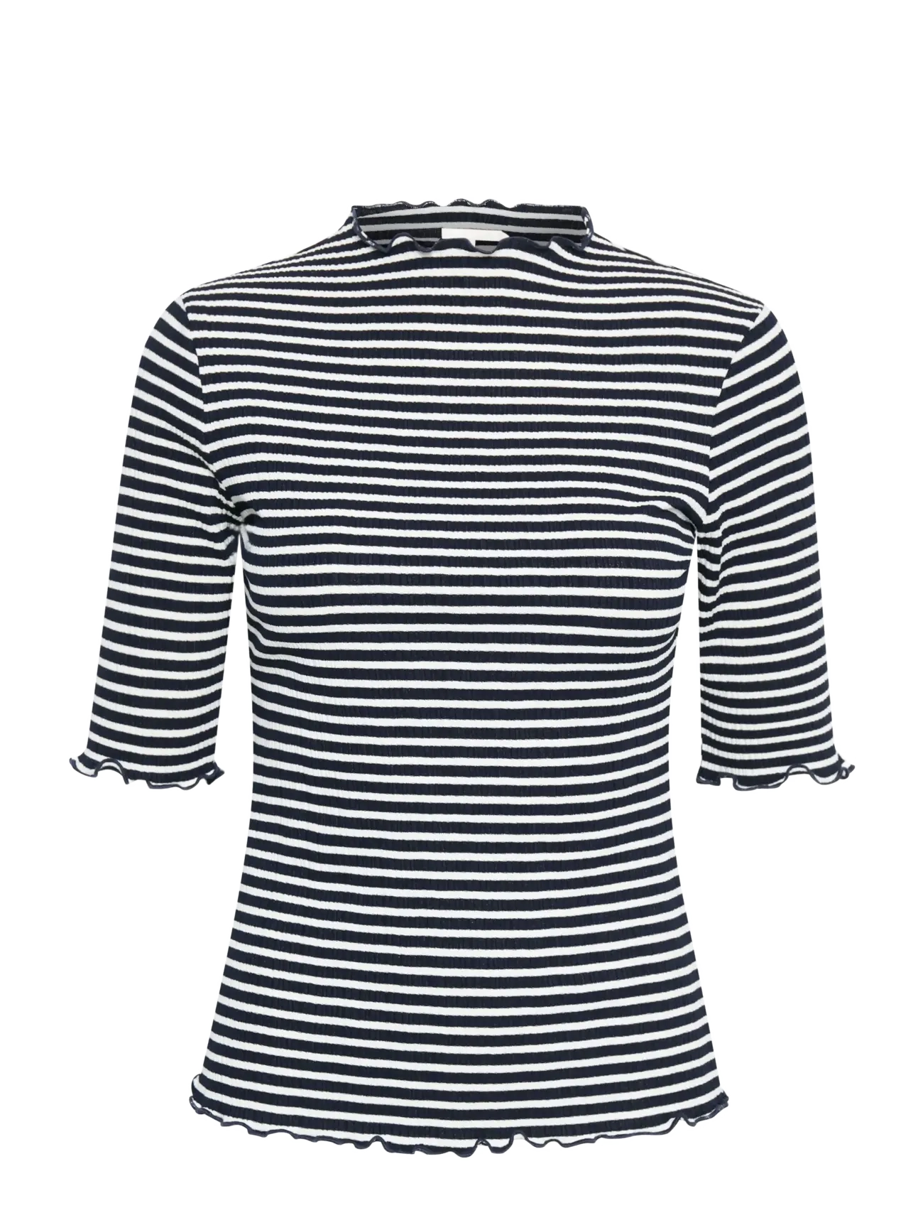 Karen By Simonsen CandaceKB Stripe SS - Tøj - NIGHT SKY/EGRET STRIPE / black