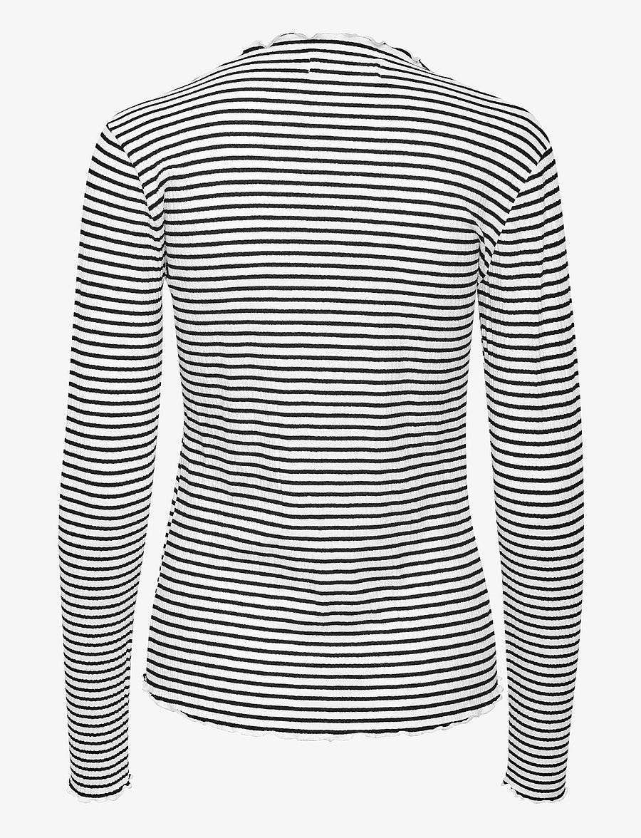 Karen By Simonsen - CandaceKB Stripe LS - langermede topper - egret/meteorite stripe - 2