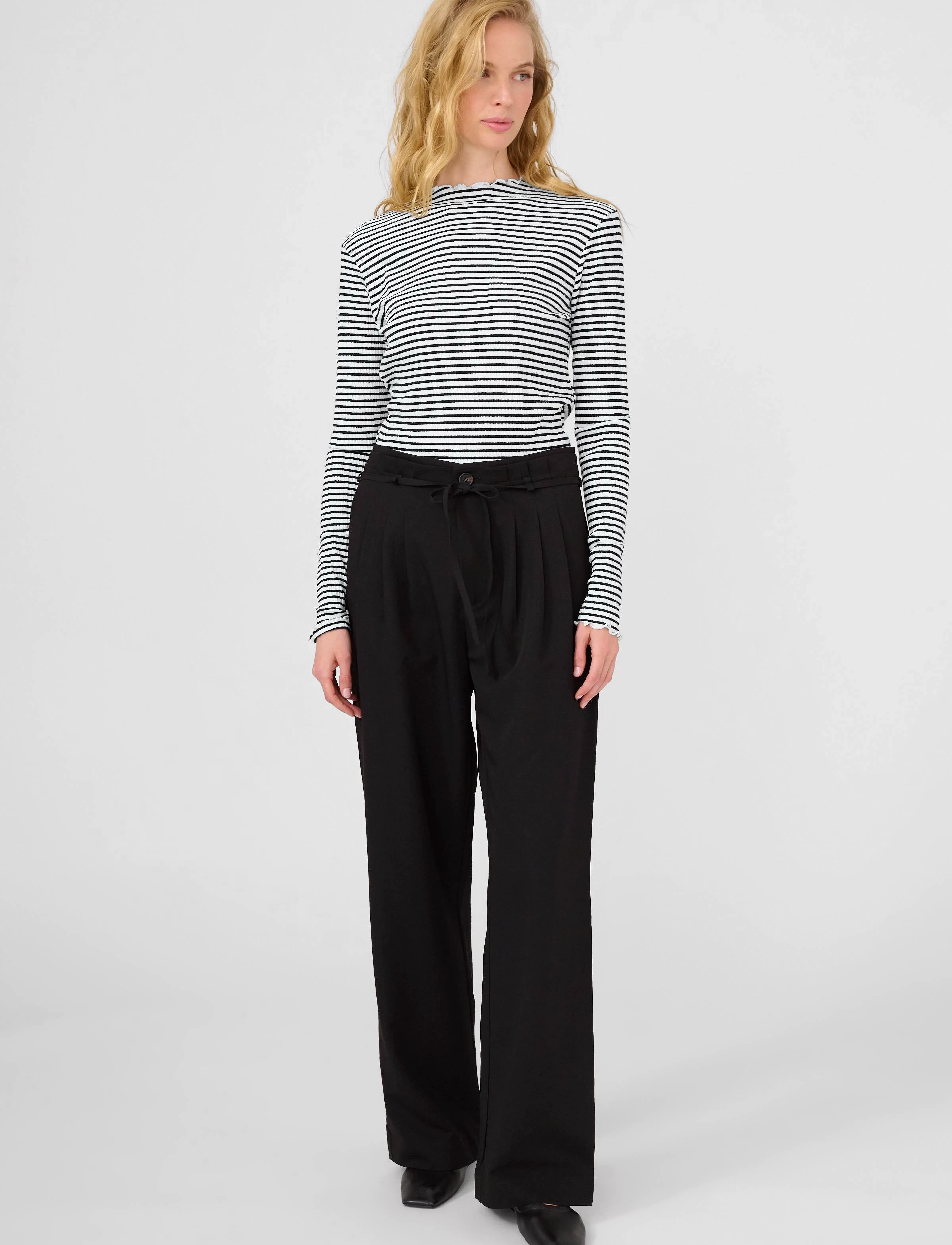 Karen By Simonsen - CandaceKB Stripe LS - langermede topper - egret/meteorite stripe - 3