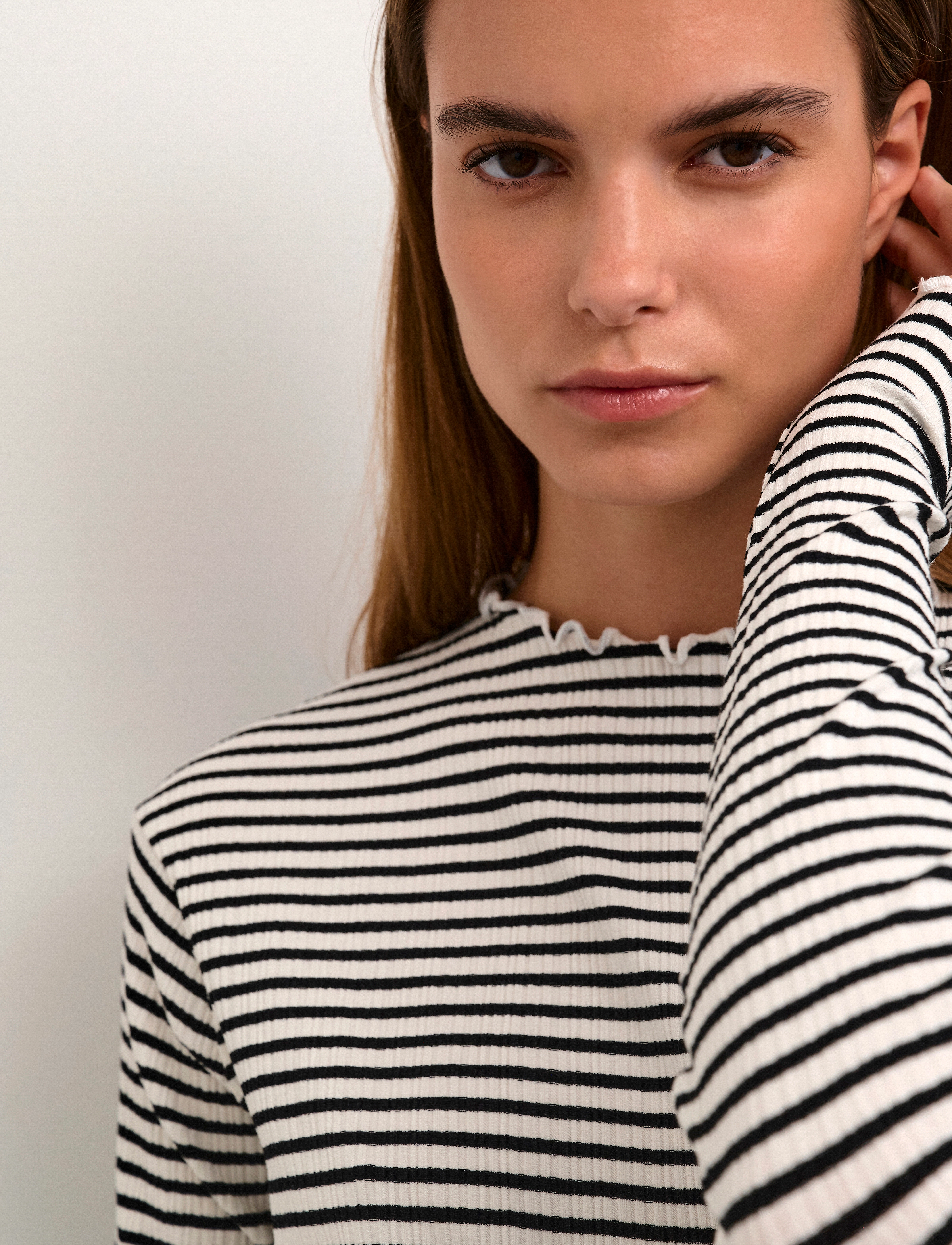 Karen By Simonsen - CandaceKB Stripe LS - langermede topper - egret/meteorite stripe - 5