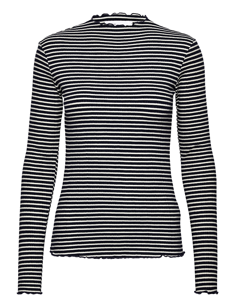 Karen By Simonsen - CandaceKB Stripe LS - pikkade varrukatega alussärgid - night sky/egret stripe - 1