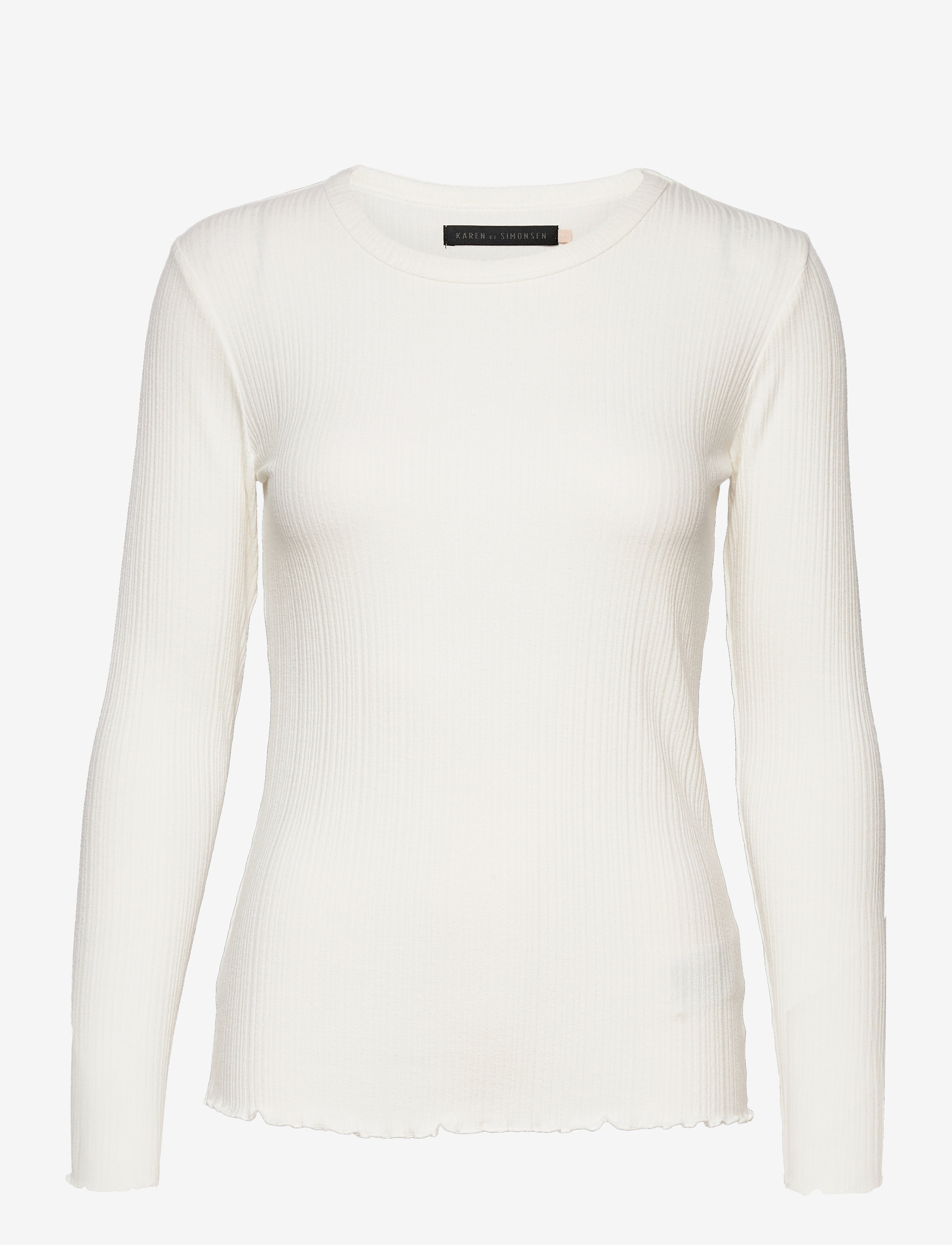 Karen By Simonsen CandaceKB Round-neck LS Top - Tøj - EGRET / white