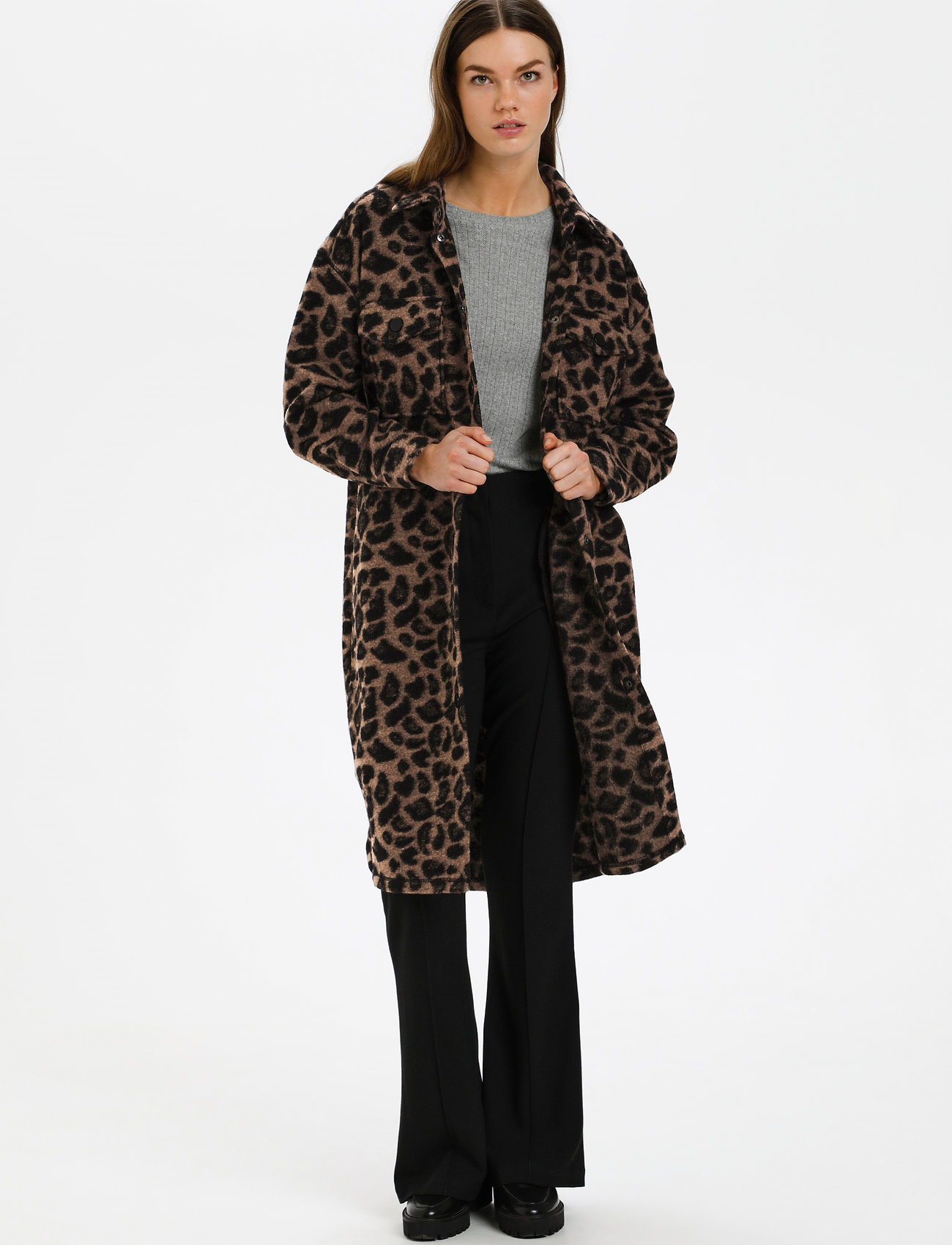 Karen By Simonsen - DazzieKB Long Shirt - brown leopard - 3