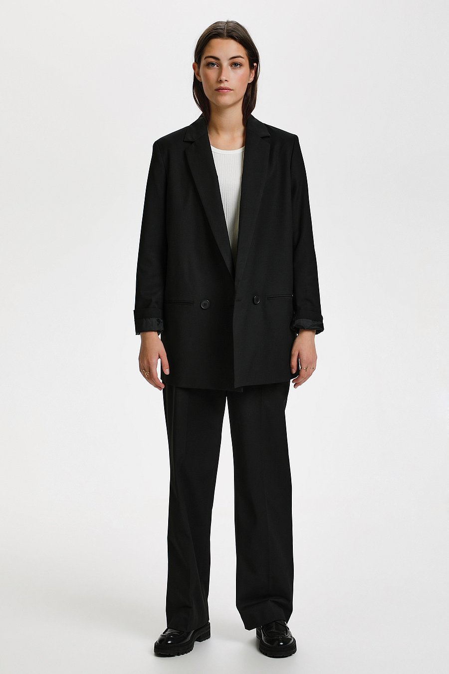 Karen By Simonsen - SydneyKB Fashion Blazer - dobbeltradede blazere - meteorite - 3