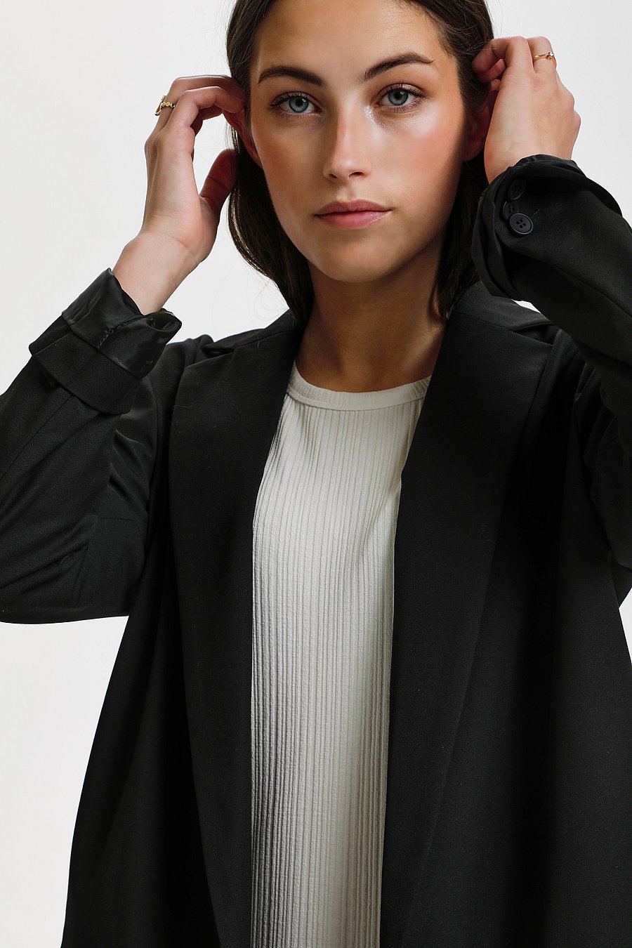 Karen By Simonsen - SydneyKB Fashion Blazer - dobbeltradede blazere - meteorite - 5