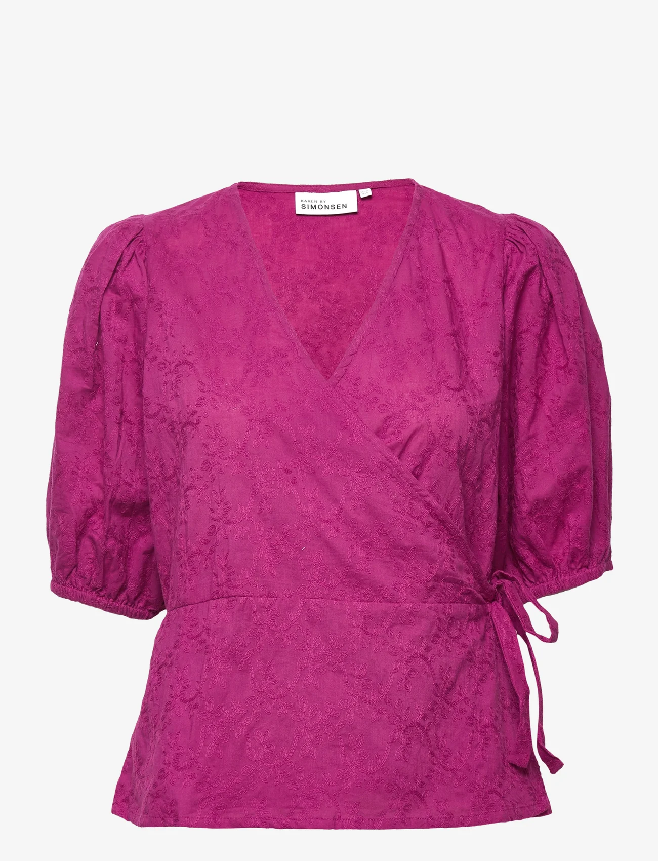 Karen By Simonsen - EmiliaKB Wrap Top - blouses korte mouwen - raspberry radiance - 0