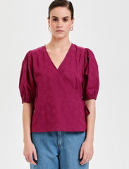 Karen By Simonsen - EmiliaKB Wrap Top - blouses korte mouwen - raspberry radiance - 2