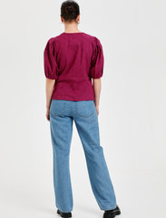 Karen By Simonsen - EmiliaKB Wrap Top - blouses korte mouwen - raspberry radiance - 4