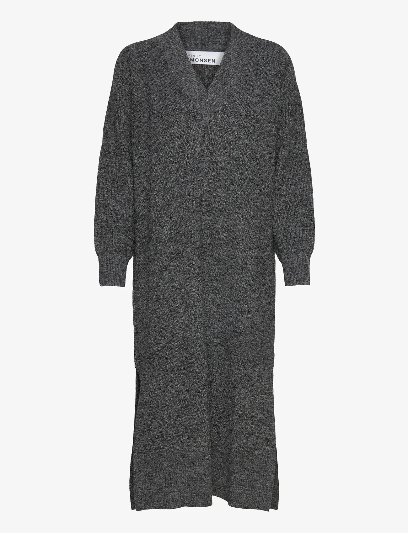 Karen By Simonsen - EminaKB Knit Dress - strikkjoler - dark gray melange - 0