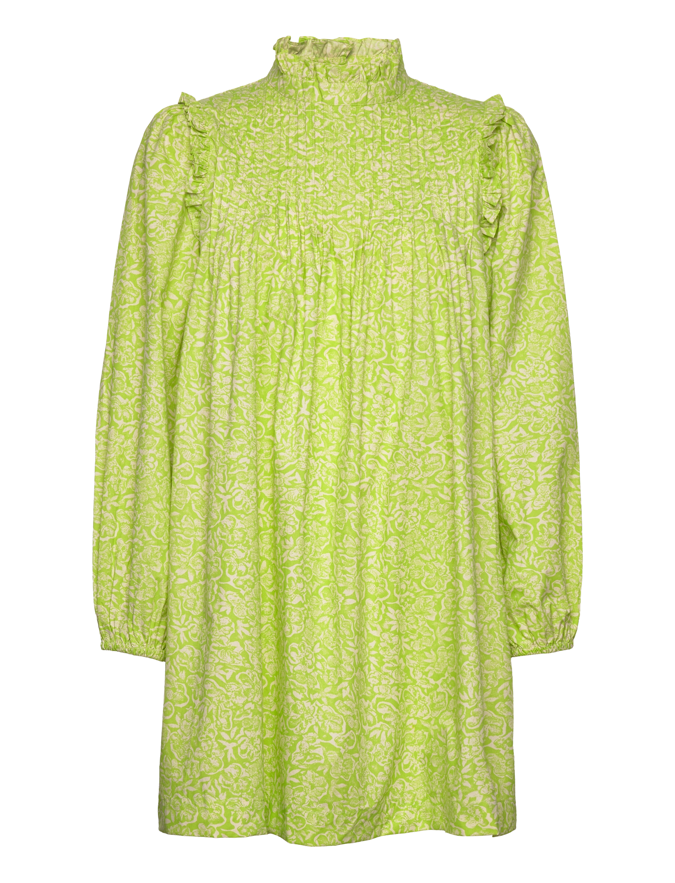 Karen By Simonsen HemiliaKB Dress - Riided - LIME FLOWER LACE / green