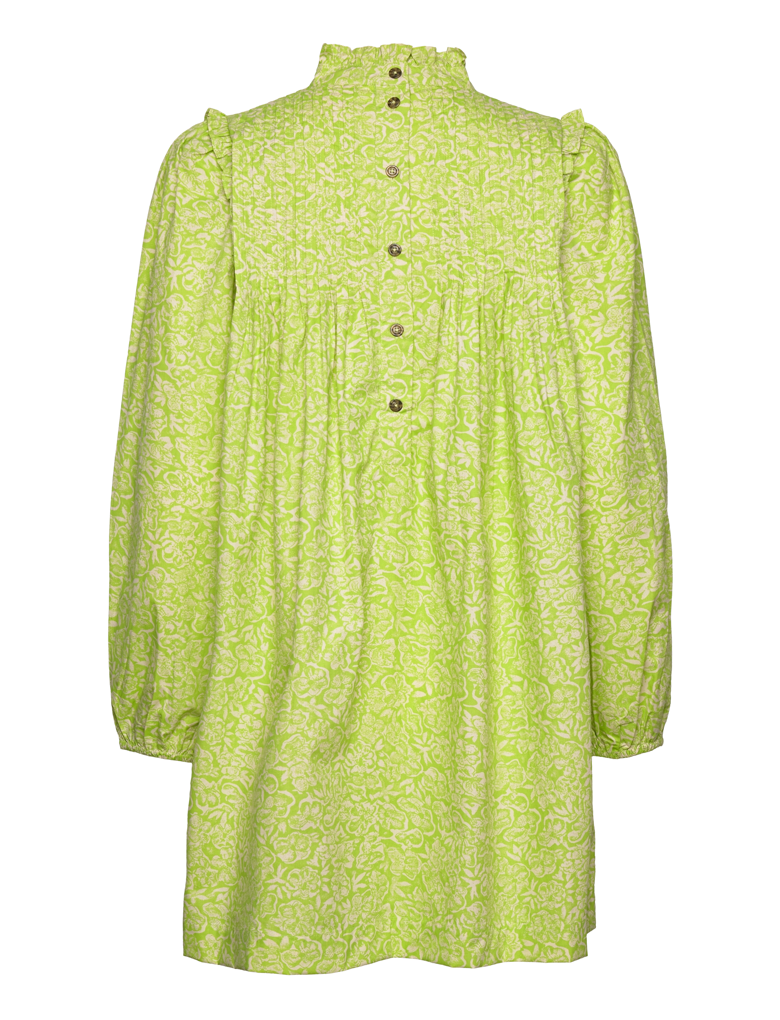 Karen By Simonsen - HemiliaKB Dress - skjortekjoler - lime flower lace - 2