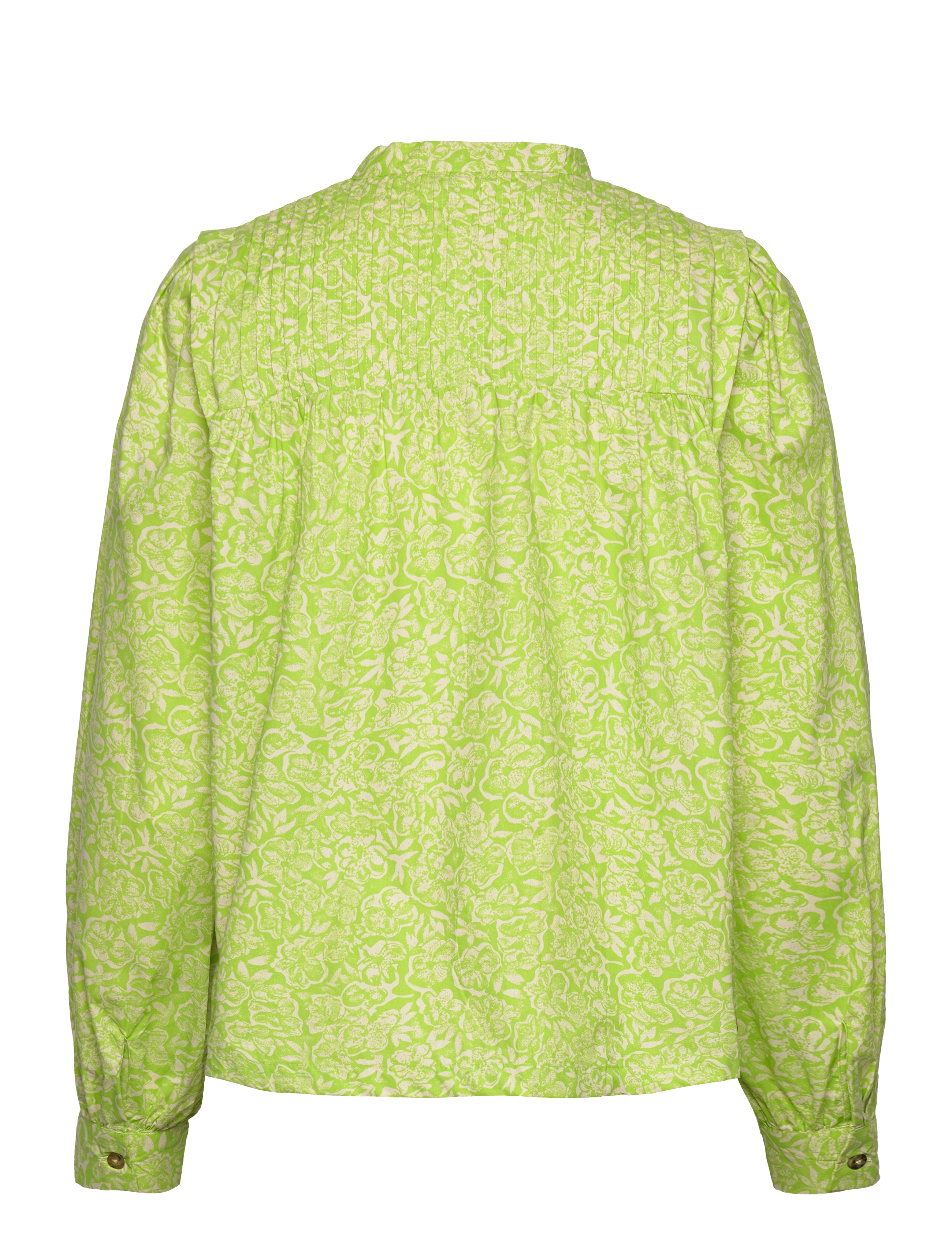 Karen By Simonsen - HemiliaKB Blouse - langærmede skjorter - lime flower lace - 2