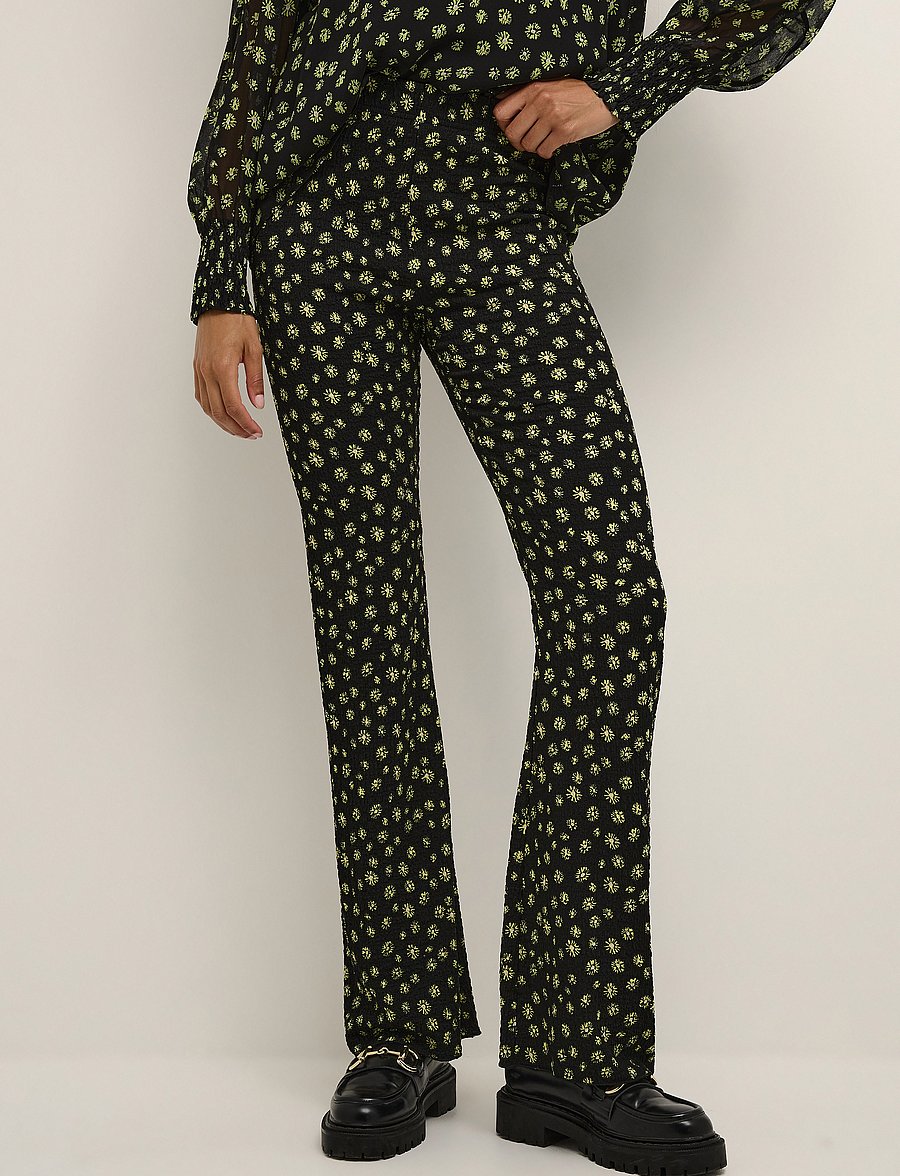 Karen By Simonsen - HarperKB Flared Leggings - pantalons évasés - petite lime flower - 0