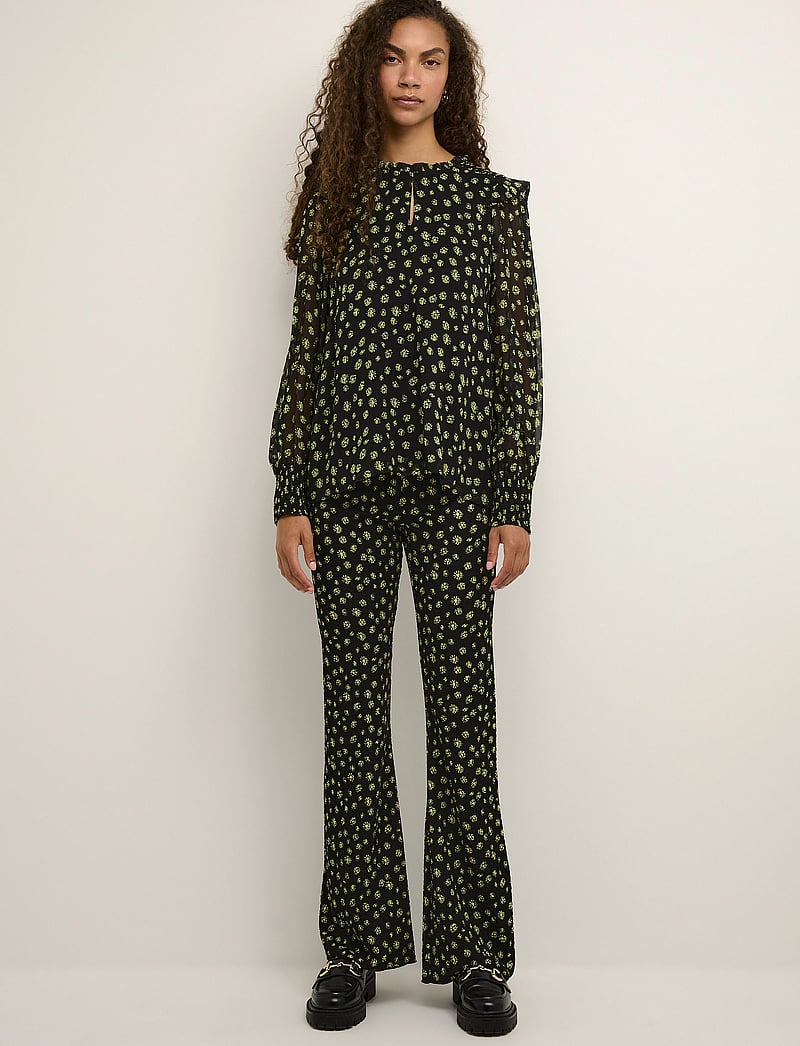 Karen By Simonsen - HarperKB Flared Leggings - alt laiad püksid - petite lime flower - 3