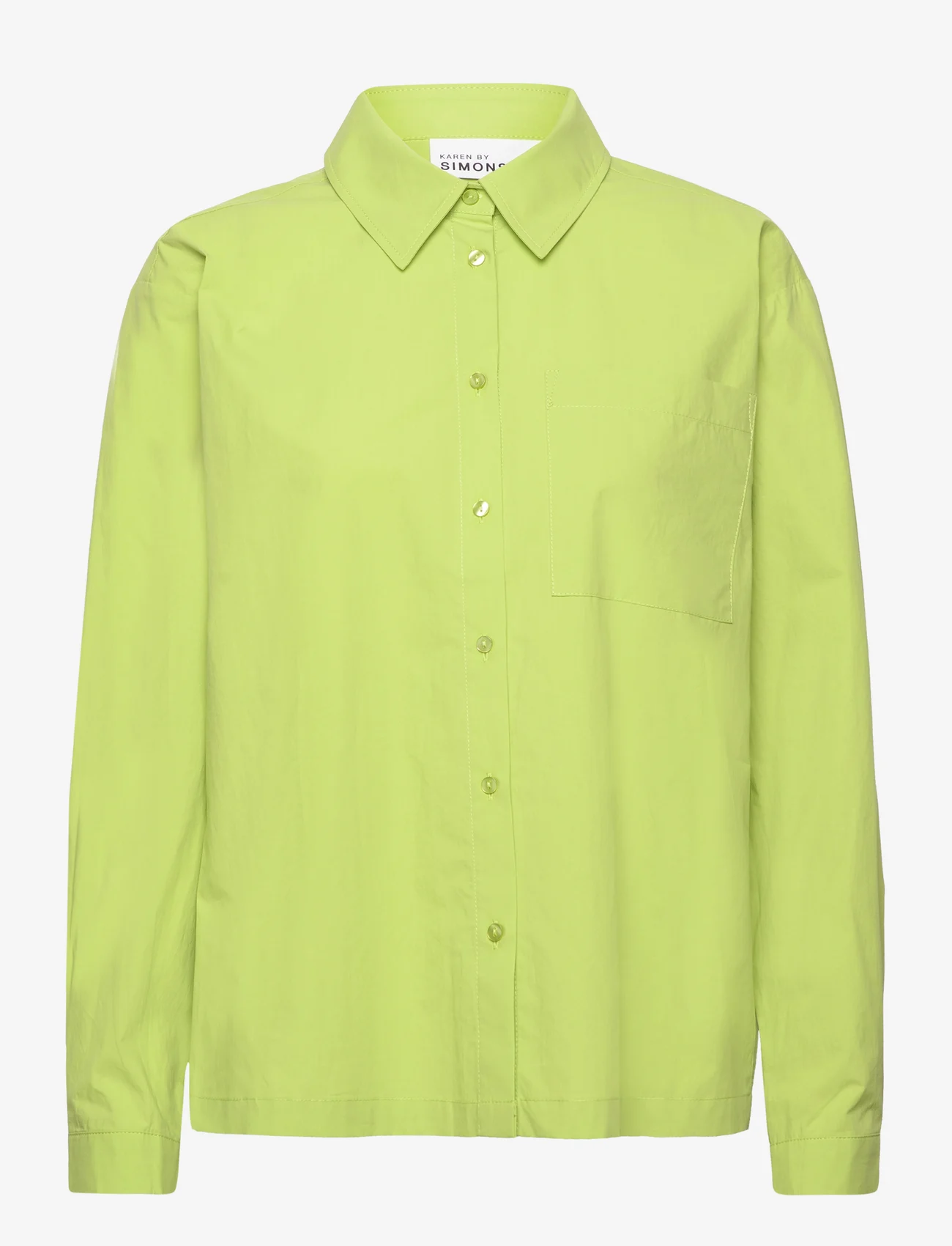 Karen By Simonsen - HaydenKB Shirt - long-sleeved shirts - bright lime green - 0