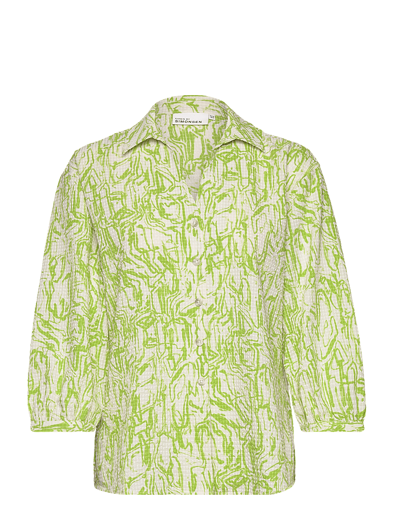 Karen By Simonsen - HeliaKB Shirt - langärmlige hemden - art brush green - 1