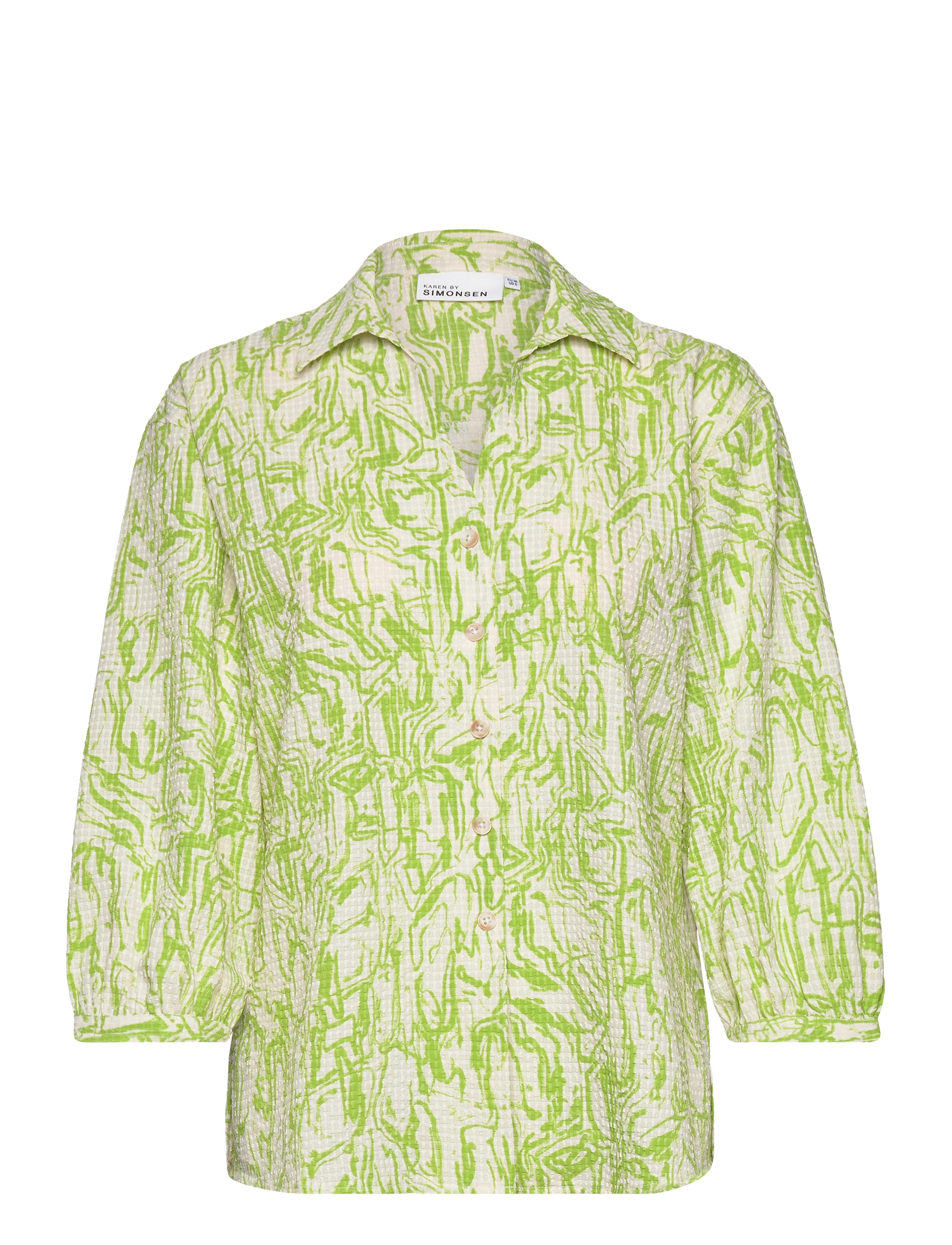 Karen By Simonsen - HeliaKB Shirt - langärmlige hemden - art brush green - 1