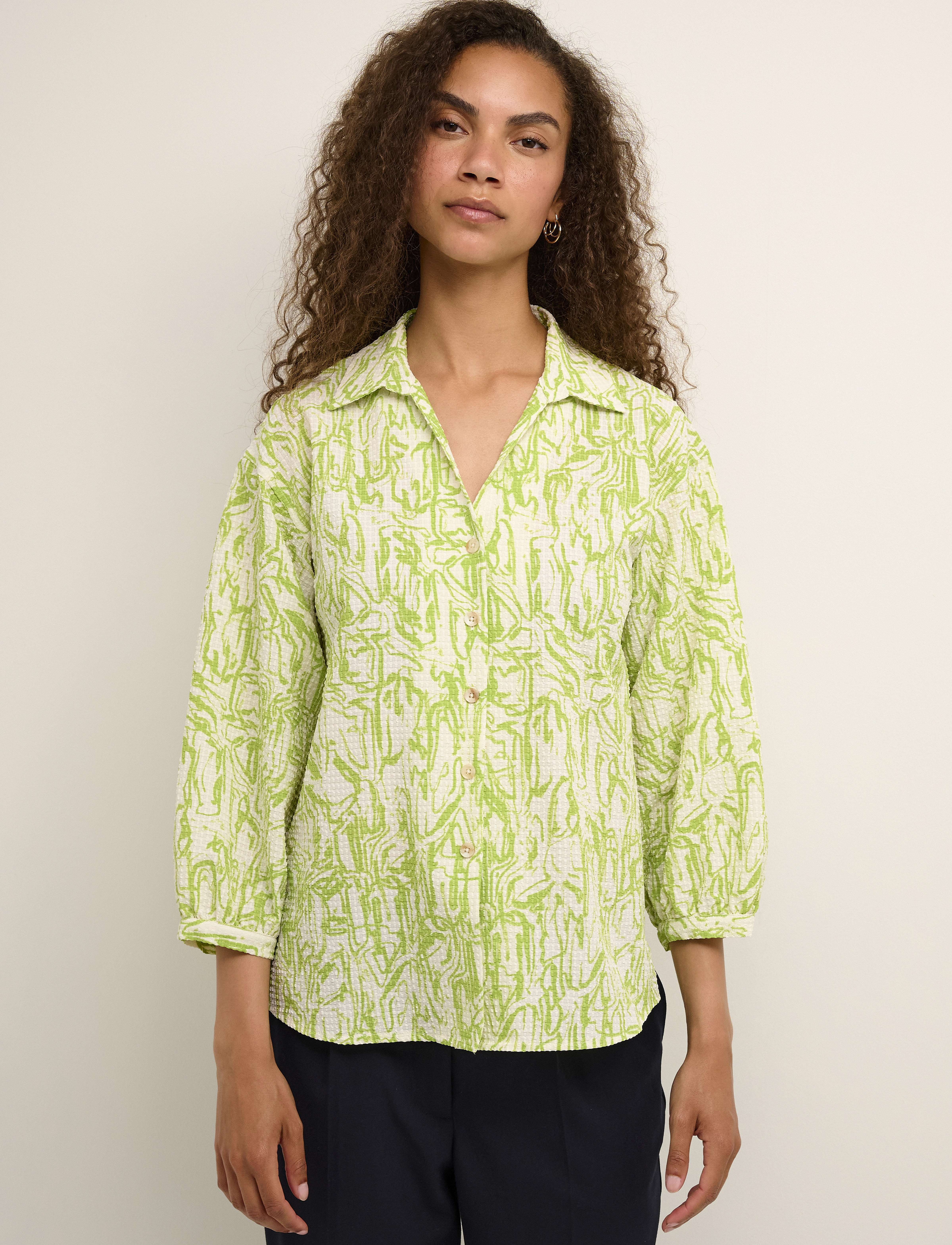 Karen By Simonsen Heliakb Shirt, 34, Green, Skjorter > Langærmede, Dame