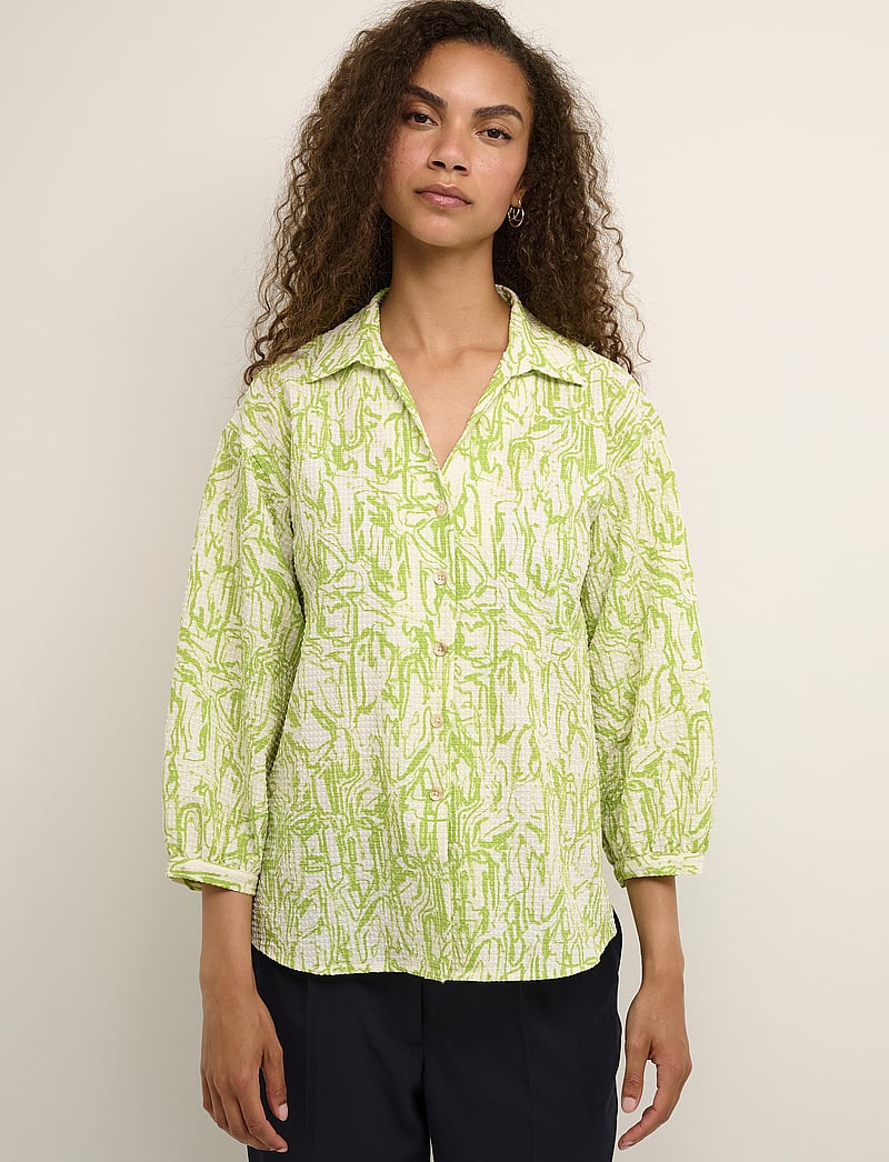 Karen By Simonsen - HeliaKB Shirt - langärmlige hemden - art brush green - 0