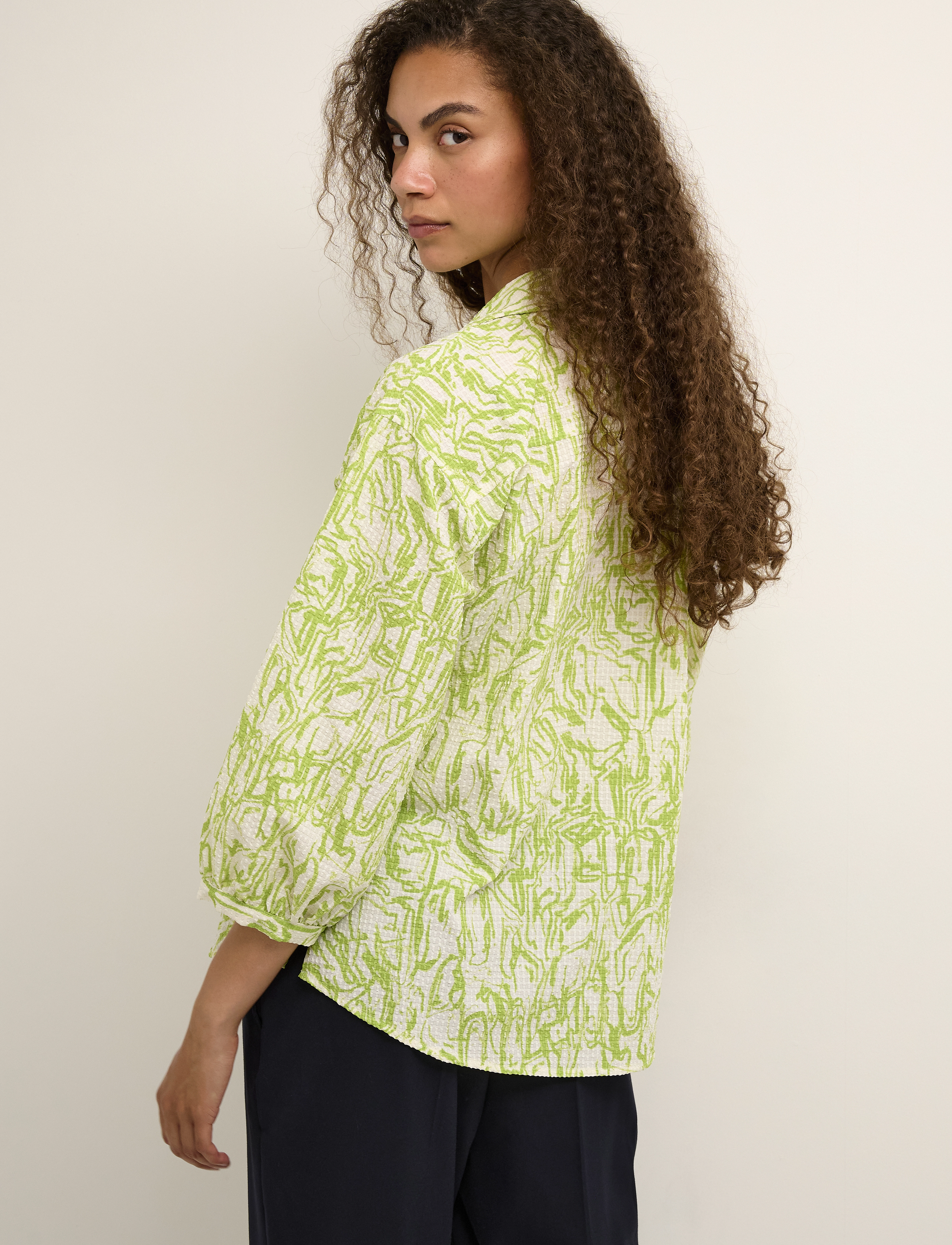 Karen By Simonsen - HeliaKB Shirt - langärmlige hemden - art brush green - 4